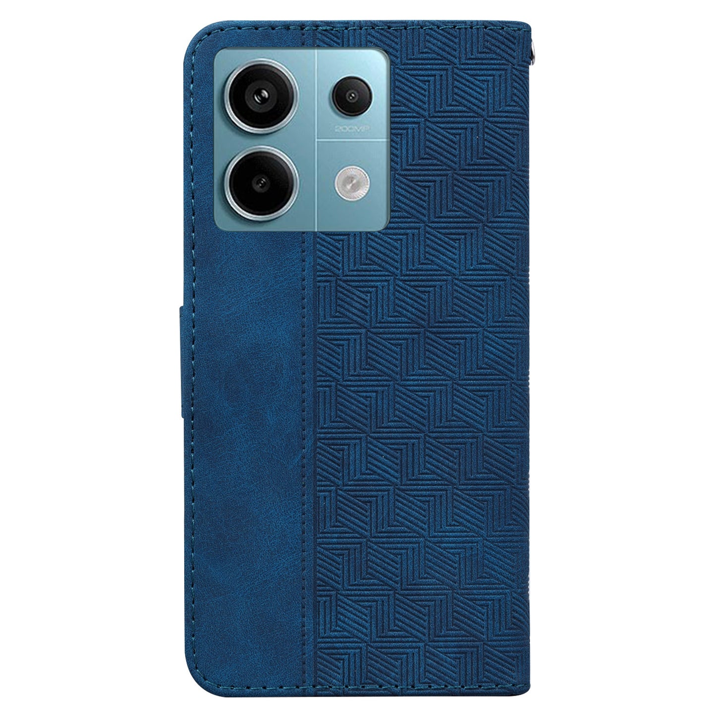 For Xiaomi Redmi Note 13 Pro 5G / Poco X6 5G Leather Flip Phone Case Wallet Cover Geometry Pattern - Blue