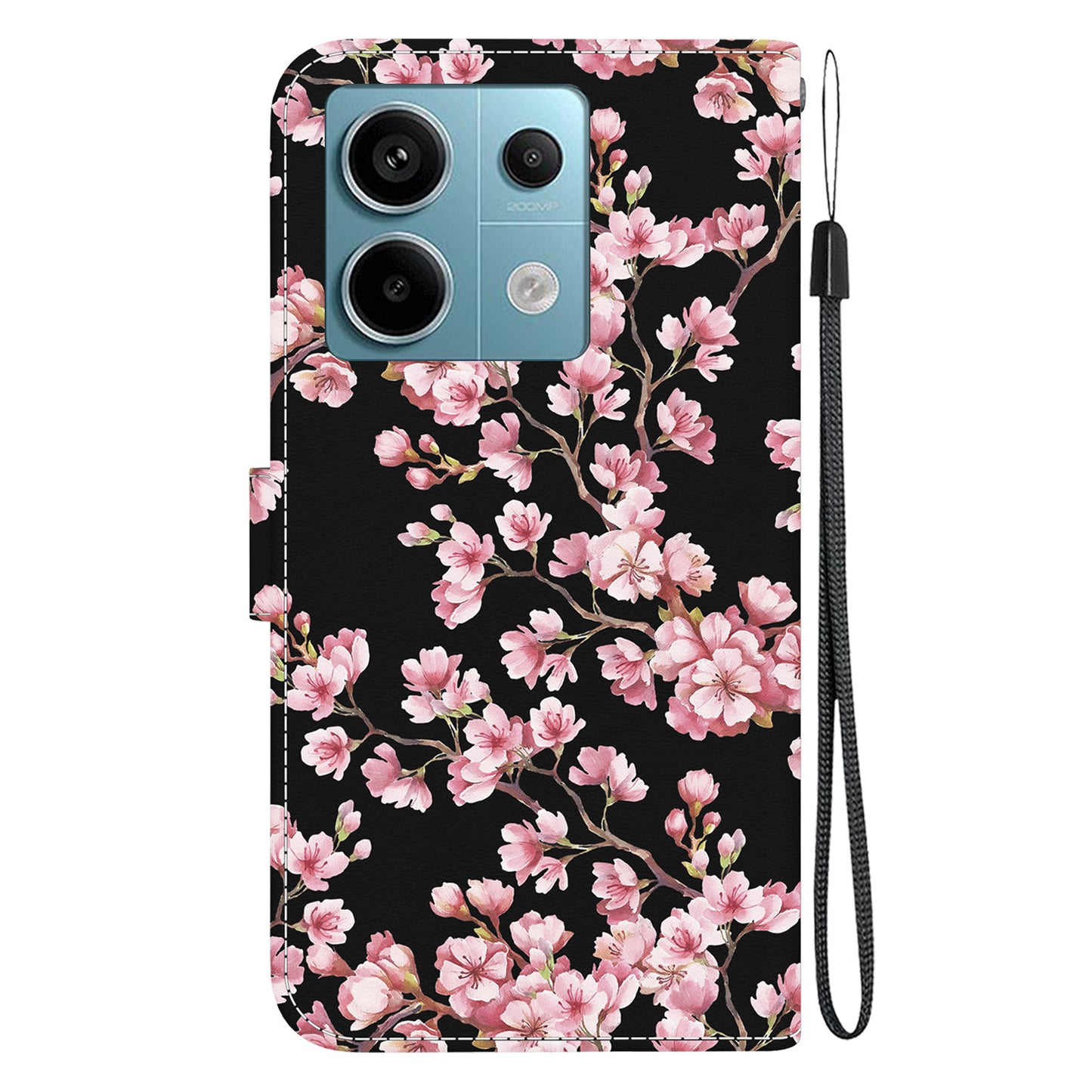 For Xiaomi Redmi Note 13 Pro 5G / Poco X6 5G Wallet Case Phone Leather Cover Pattern Printing - Plum Blossom