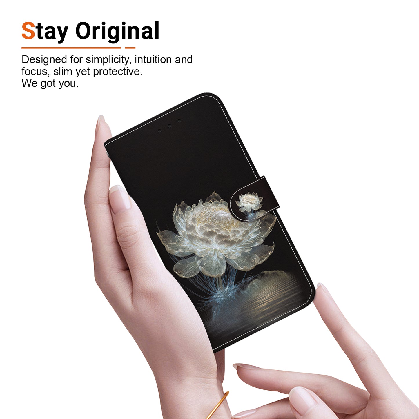 For Xiaomi Redmi Note 13 Pro 5G / Poco X6 5G Wallet Case Phone Leather Cover Pattern Printing - Crystal Peony