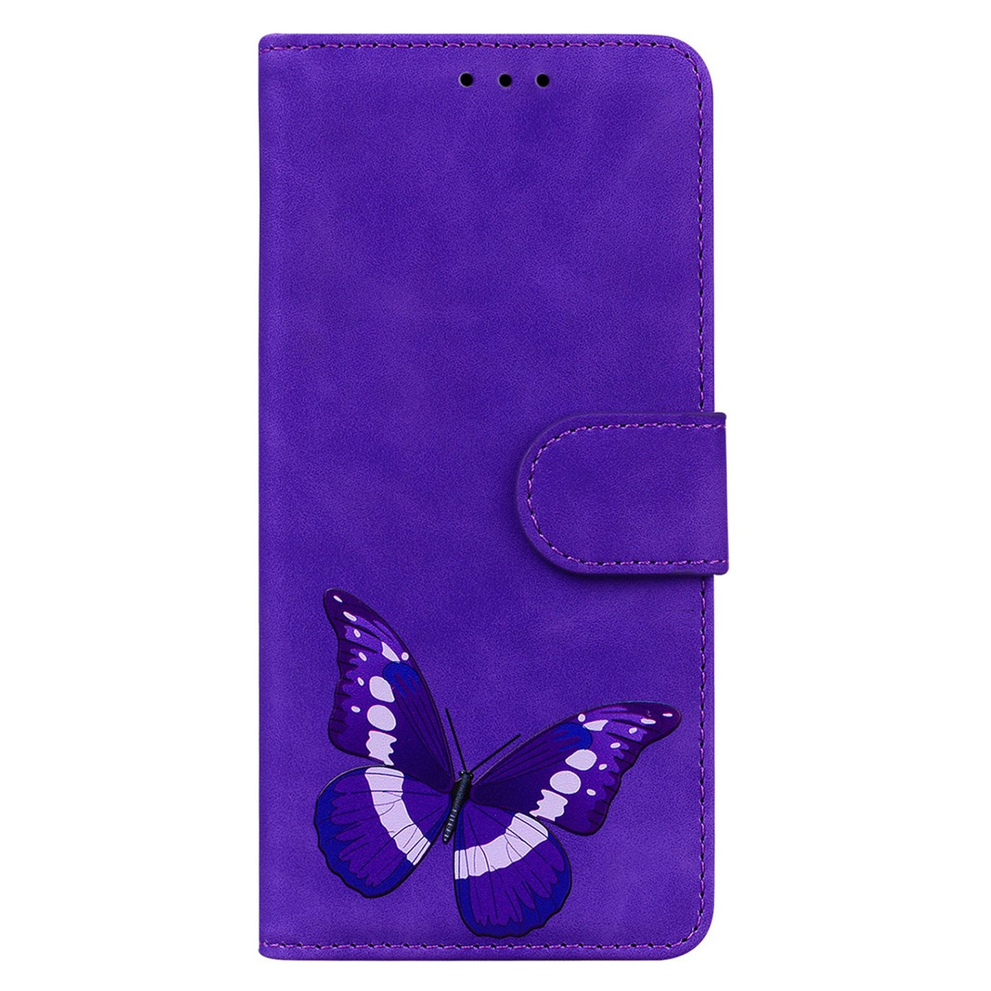 For Xiaomi Redmi Note 13 Pro 5G / Poco X6 5G Case Butterfly Pattern Leather Wallet Cover - Purple