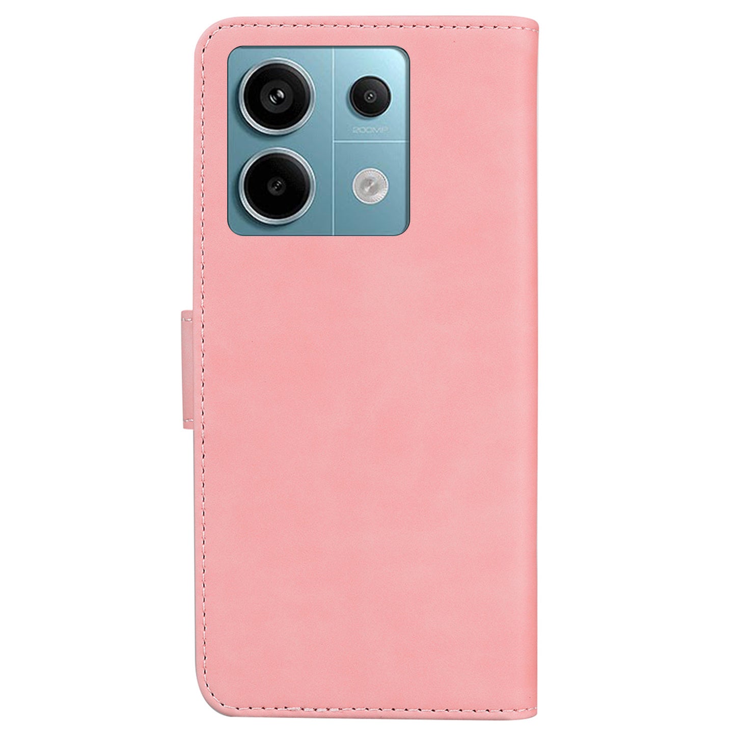 For Xiaomi Redmi Note 13 Pro 5G / Poco X6 5G Case Wallet Stand Solid Color Leather Phone Cover - Pink