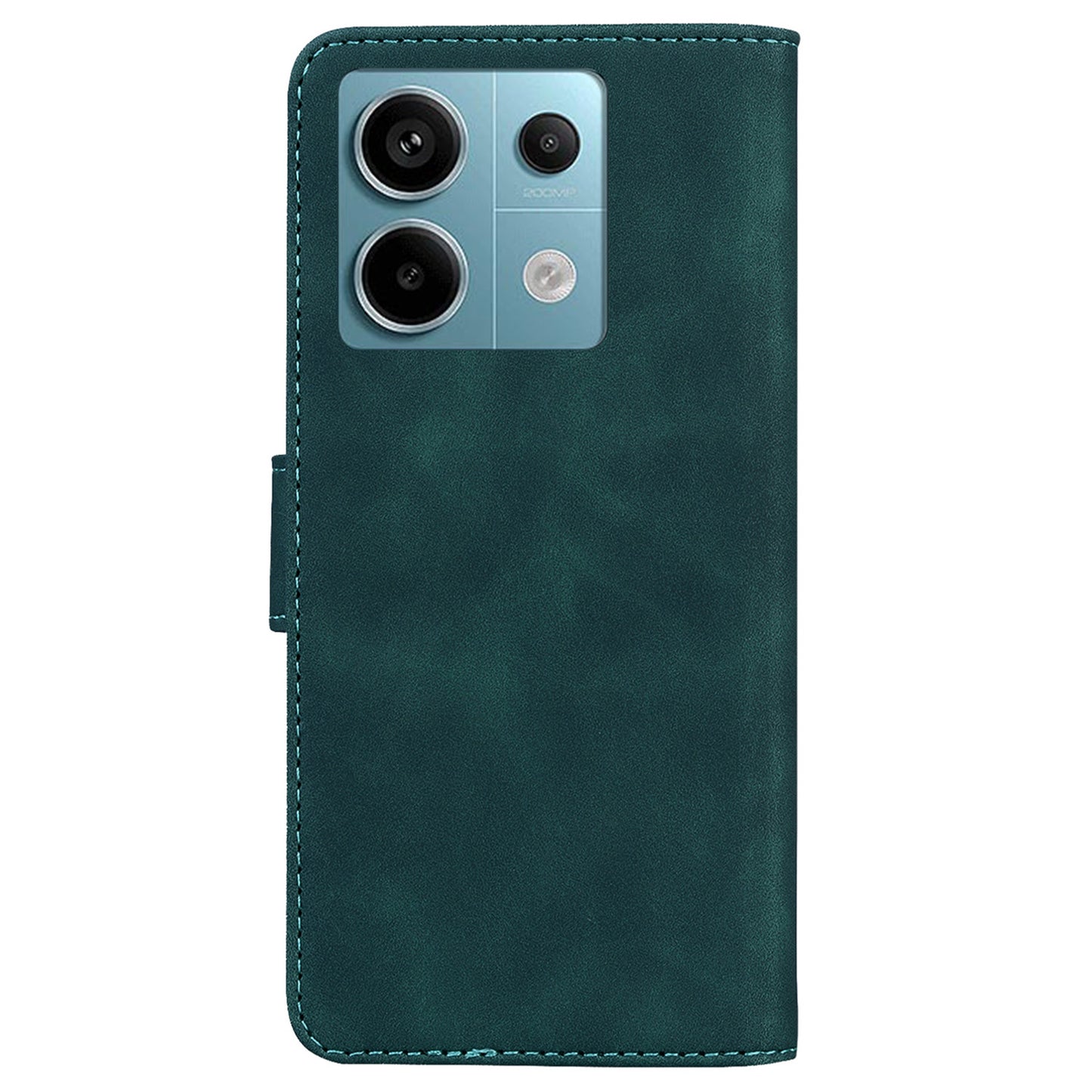 For Xiaomi Redmi Note 13 Pro 5G / Poco X6 5G Case Wallet Stand Solid Color Leather Phone Cover - Green