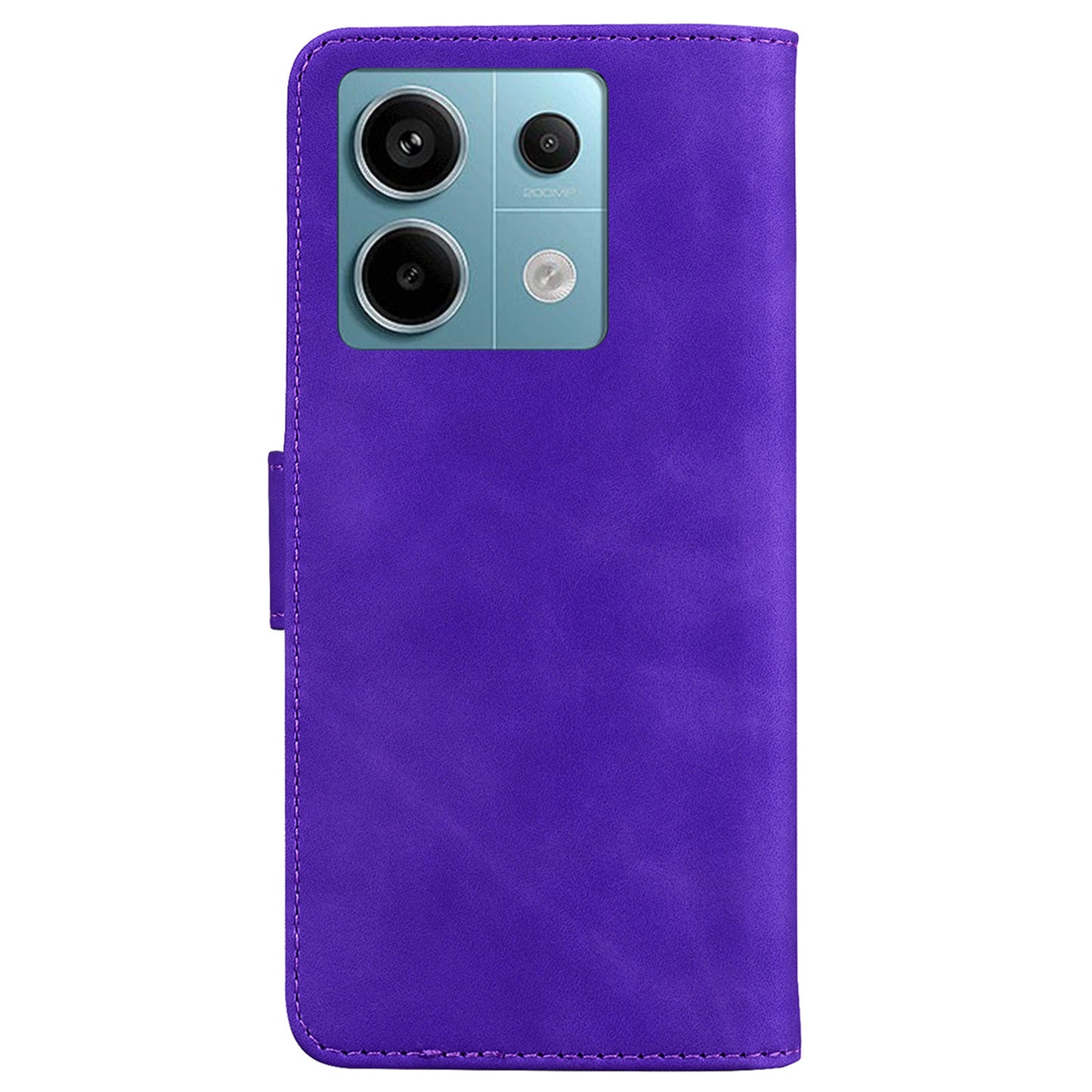 For Xiaomi Redmi Note 13 Pro 5G / Poco X6 5G Case Wallet Stand Solid Color Leather Phone Cover - Purple