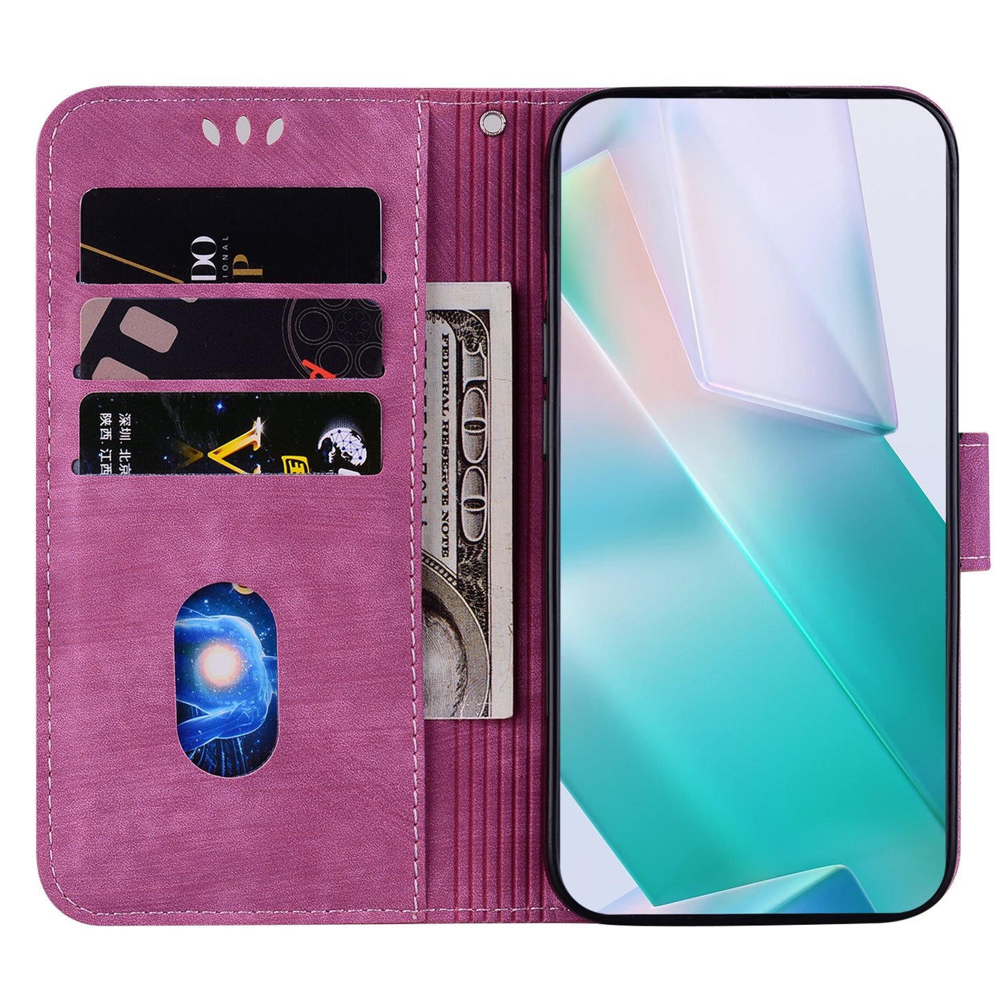 For Xiaomi Redmi Note 13 5G / Note 13 5G (China) Wallet Case Leather Cover Tiger Pattern - Rose