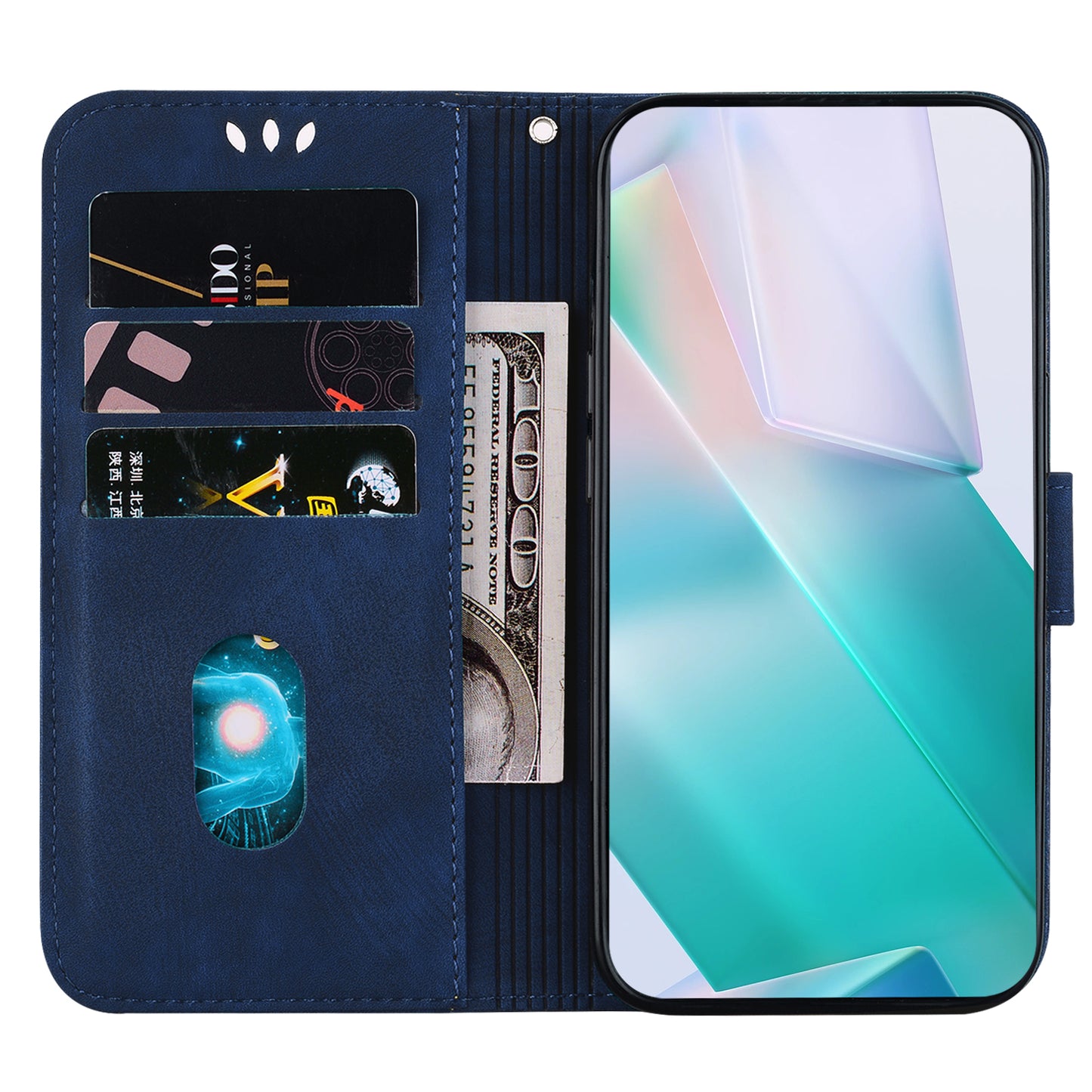 For Xiaomi Redmi Note 13 5G / Note 13 5G (China) Wallet Case Leather Cover Tiger Pattern - Dark Blue