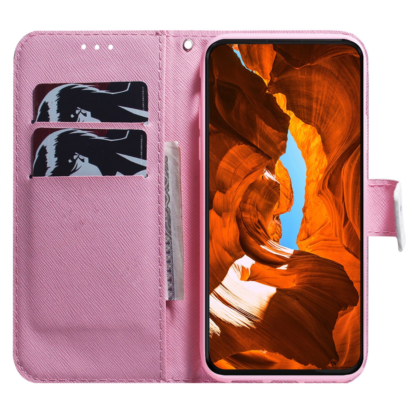 For Xiaomi Redmi Note 13 5G / Note 13 5G (China) Phone Case Wallet Cover with Pattern Print - Pink Flower
