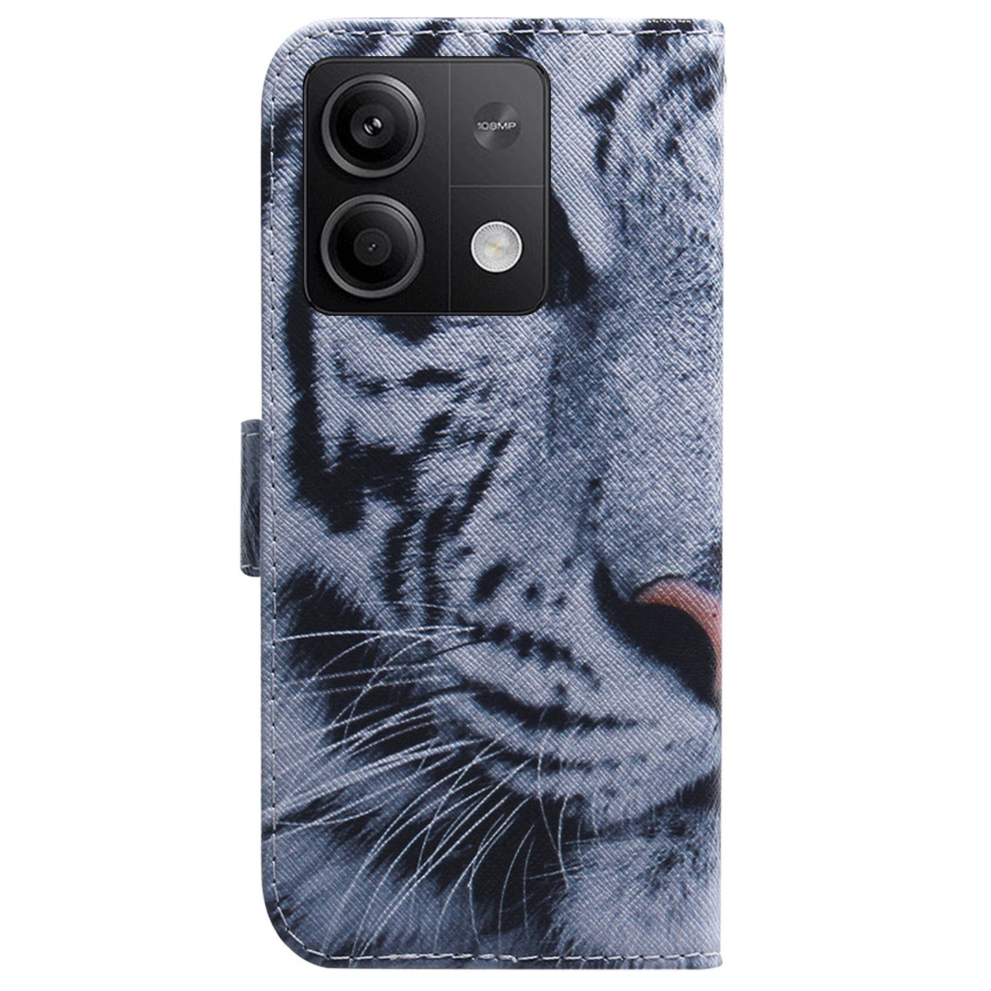 For Xiaomi Redmi Note 13 5G / Note 13 5G (China) Phone Case Wallet Cover with Pattern Print - Tiger