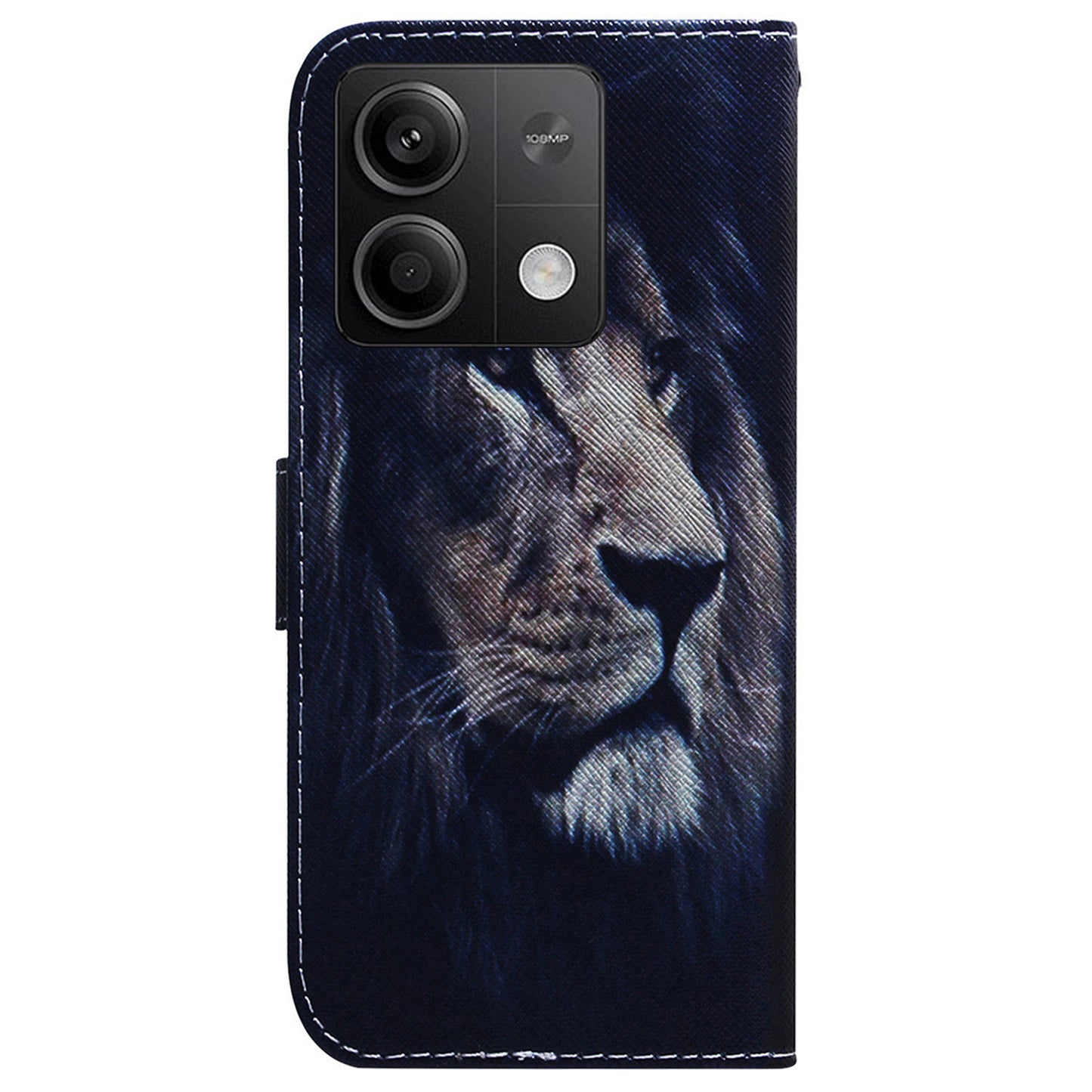 For Xiaomi Redmi Note 13 5G / Note 13 5G (China) Phone Case Wallet Cover with Pattern Print - Lion