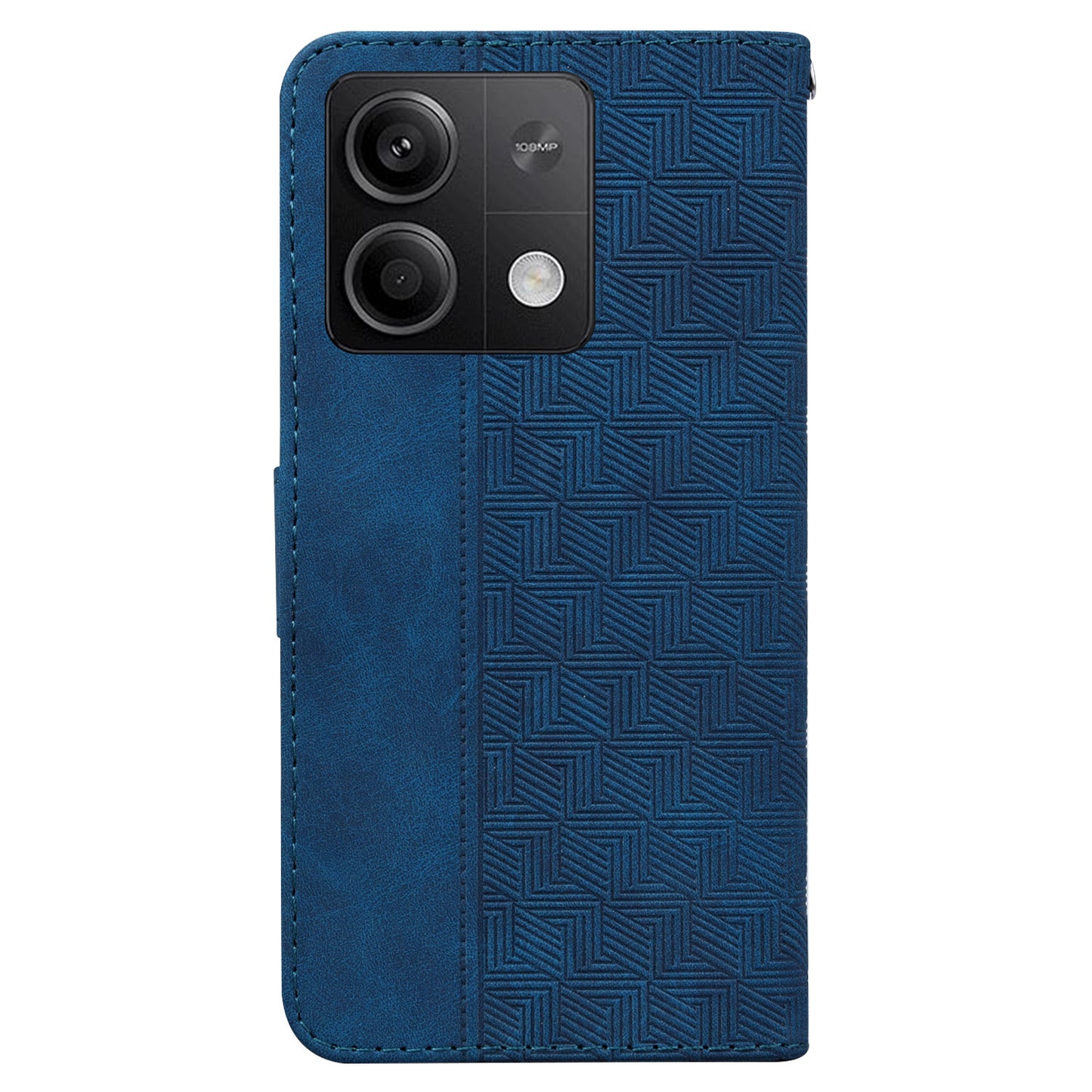 For Xiaomi Redmi Note 13 5G / Note 13 5G (China) Case Geometry Pattern Leather Cover Wallet - Blue