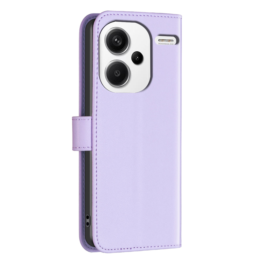 BINFEN COLOR BF17 For Xiaomi Redmi Note 13 Pro+ 5G Case PU Leather Wallet Cover - Purple
