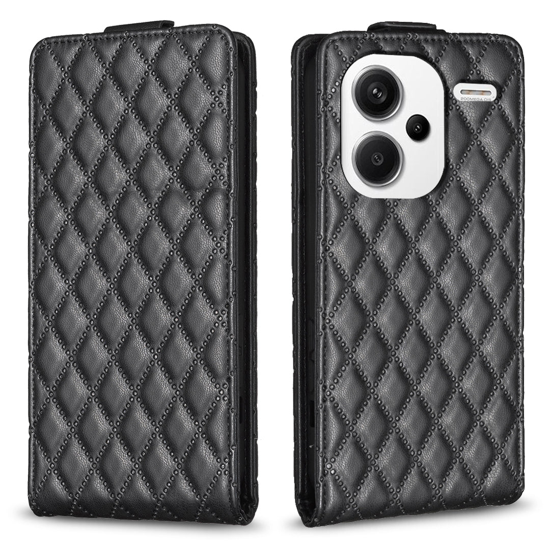BF30 For Xiaomi Redmi Note 13 Pro+ 5G Case Vertical Flip Phone Cover with Card Slots - Black