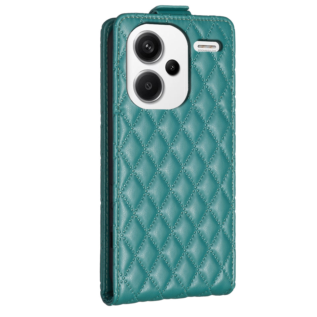 BF30 For Xiaomi Redmi Note 13 Pro+ 5G Case Vertical Flip Phone Cover with Card Slots - Green