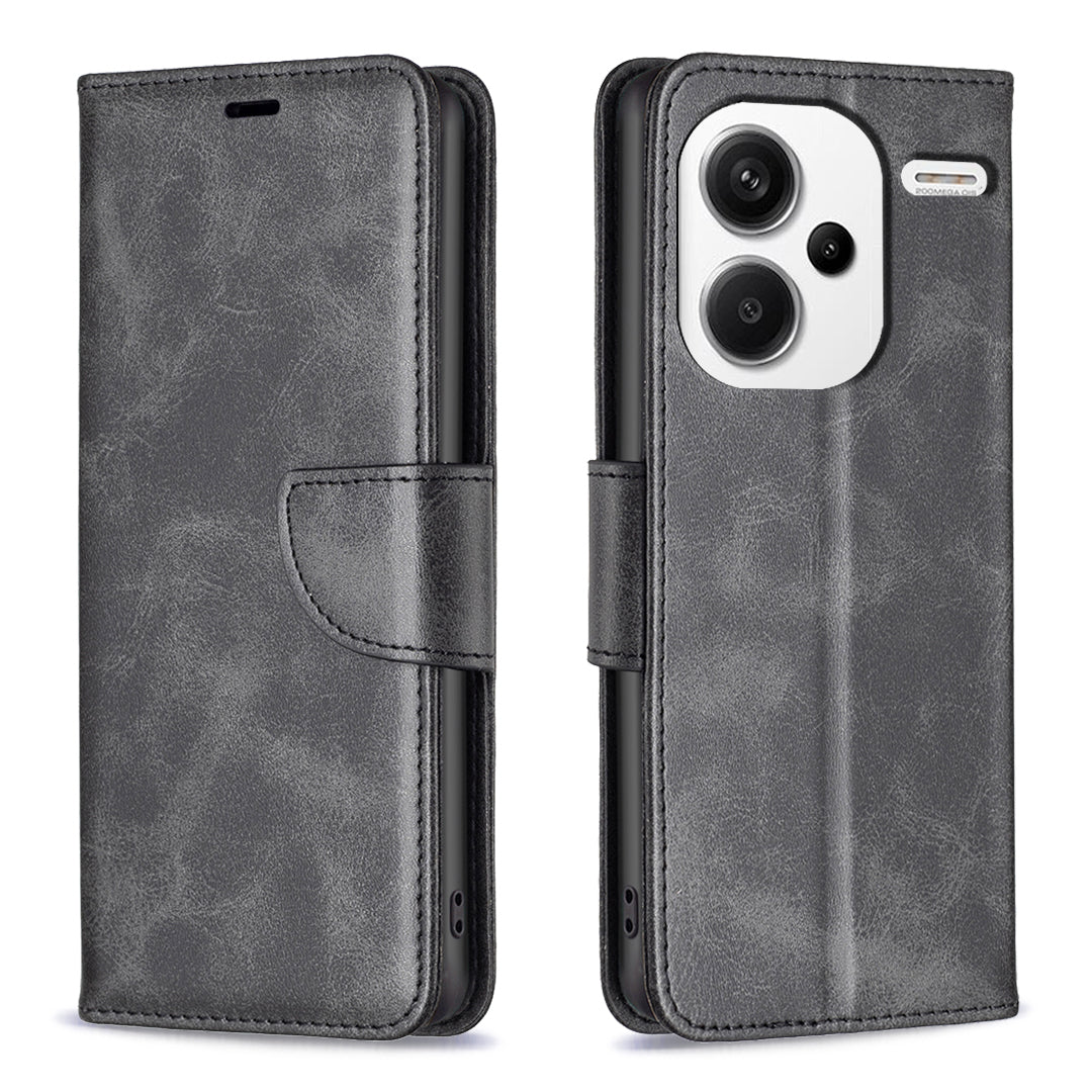 For Xiaomi Redmi Note 13 Pro+ 5G Case Collection Leather Folio Flip Phone Cover Smooth Textured - Black