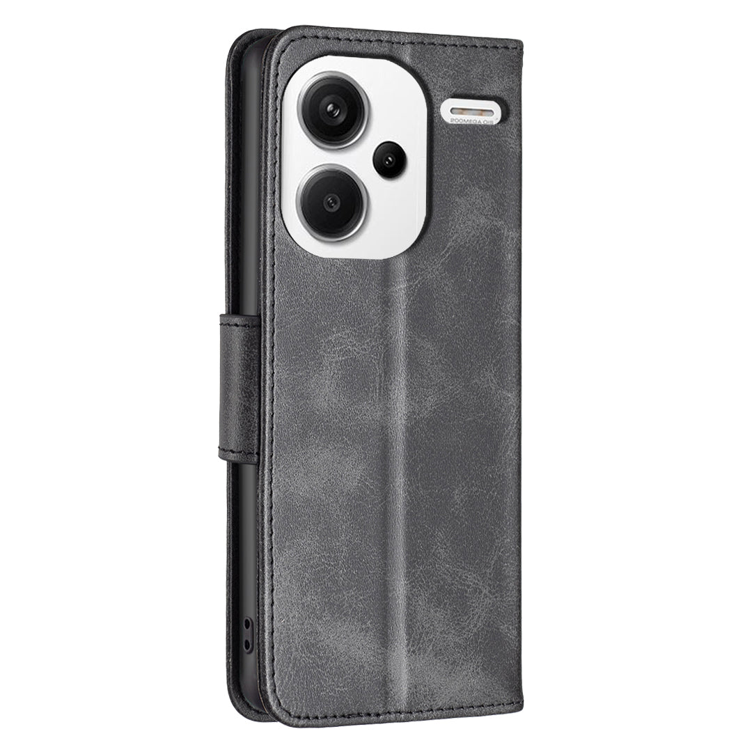 For Xiaomi Redmi Note 13 Pro+ 5G Case Collection Leather Folio Flip Phone Cover Smooth Textured - Black
