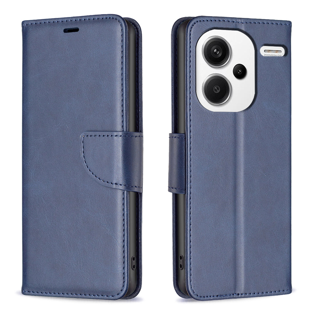 For Xiaomi Redmi Note 13 Pro+ 5G Case Collection Leather Folio Flip Phone Cover Smooth Textured - Blue