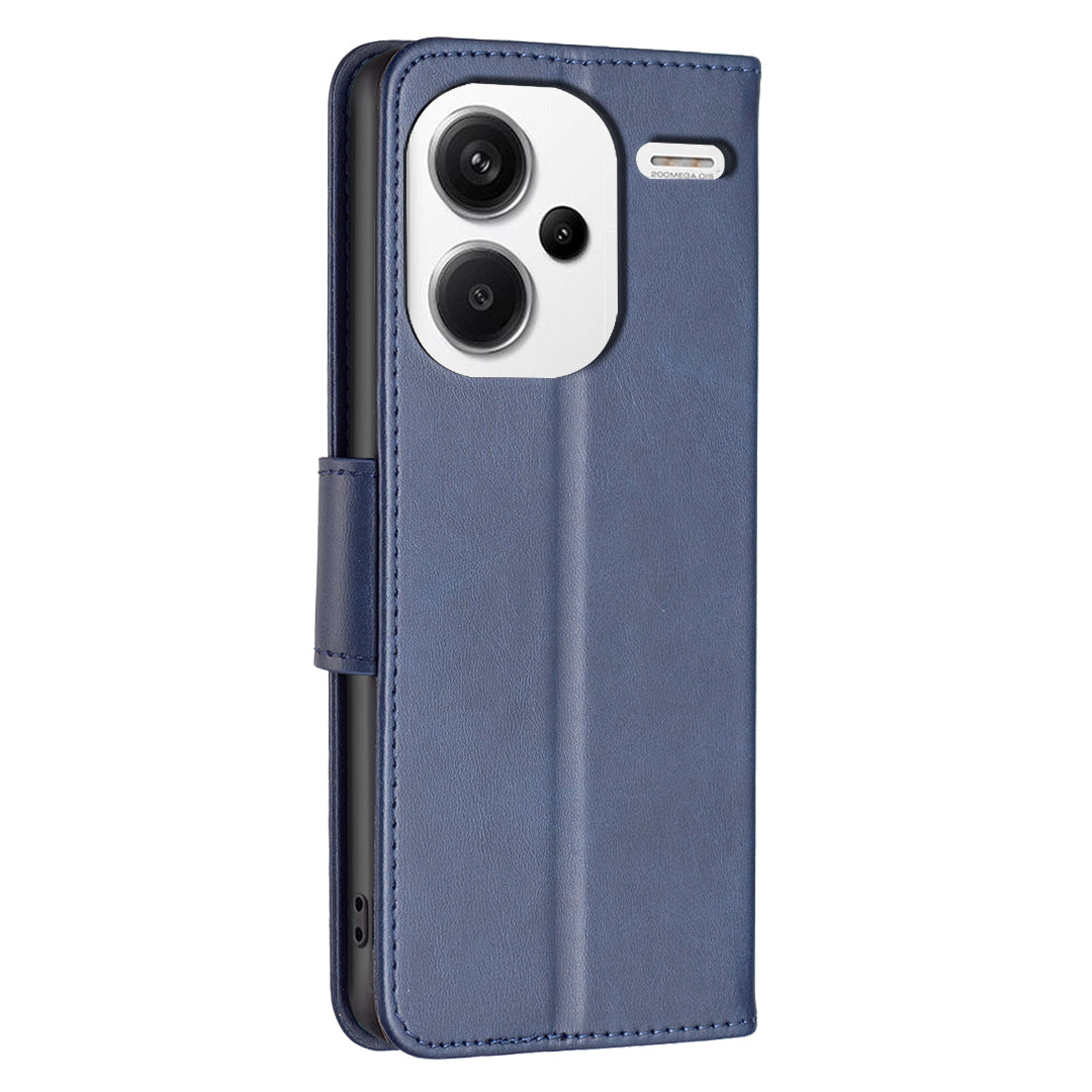 For Xiaomi Redmi Note 13 Pro+ 5G Case Collection Leather Folio Flip Phone Cover Smooth Textured - Blue
