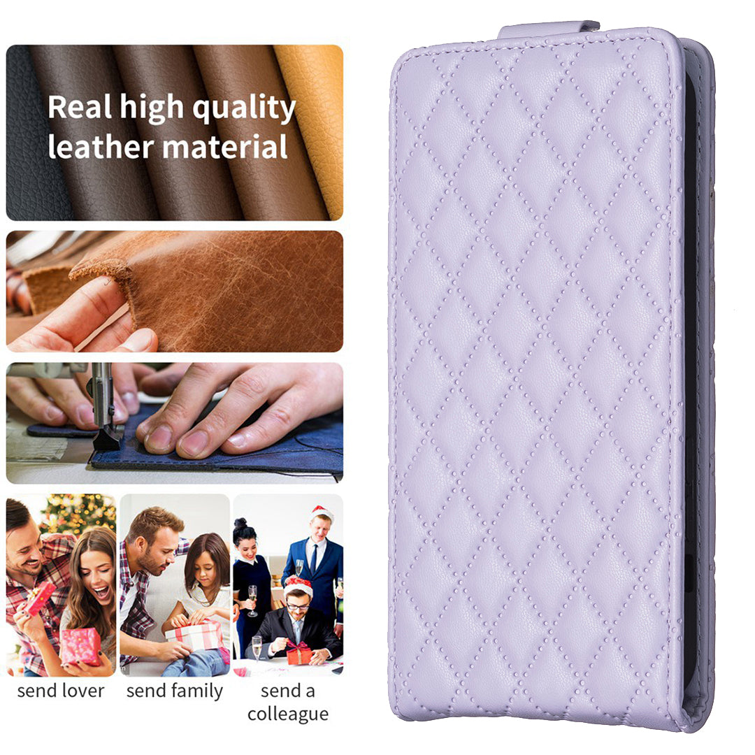 BF30 For Xiaomi Redmi Note 13 Pro 5G / Poco X6 5G Card Holder Phone Leather Case Vertical Flip - Purple