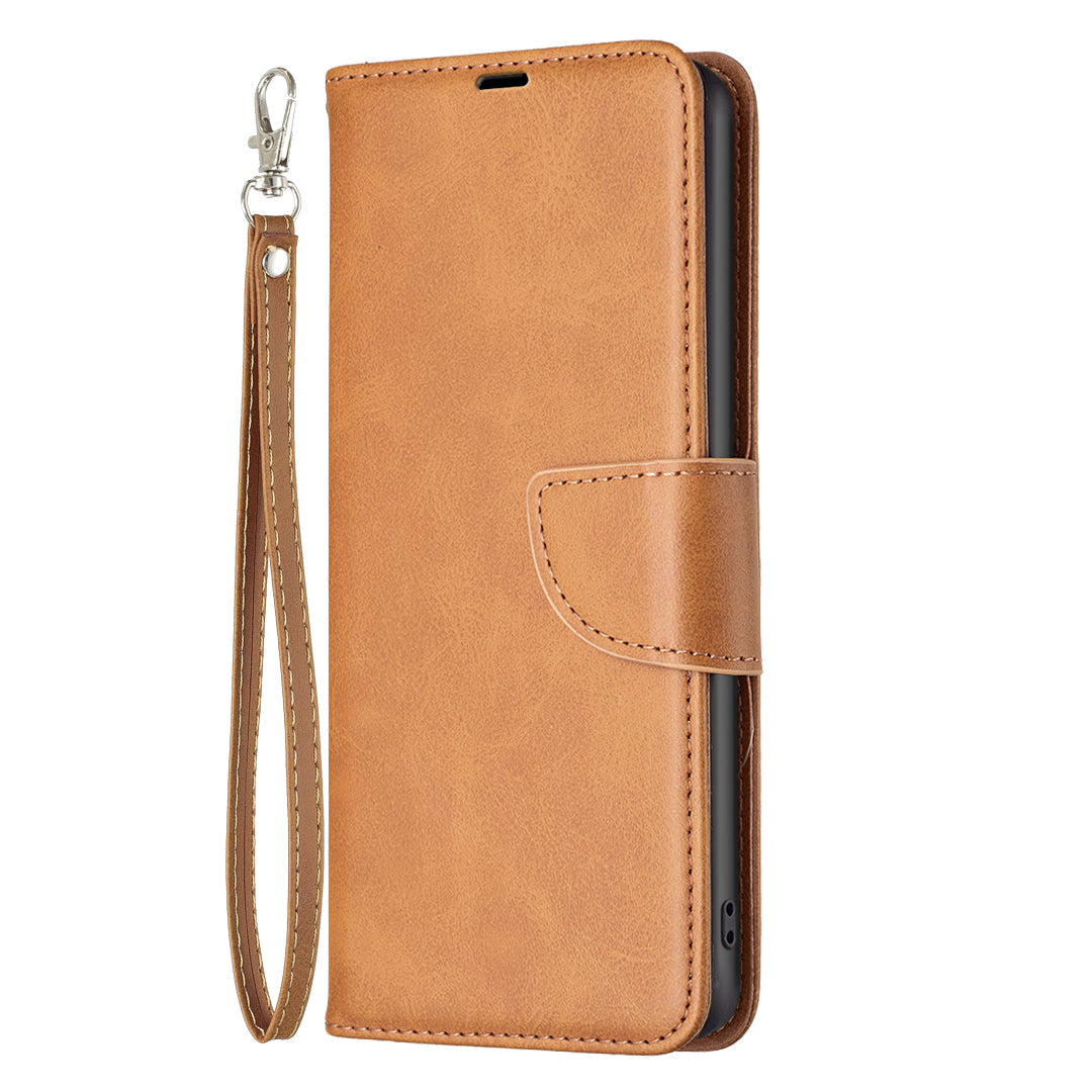 For Xiaomi Redmi Note 13 5G Leather Case Shockproof TPU Stand Solid Color Phone Cover - Yellow