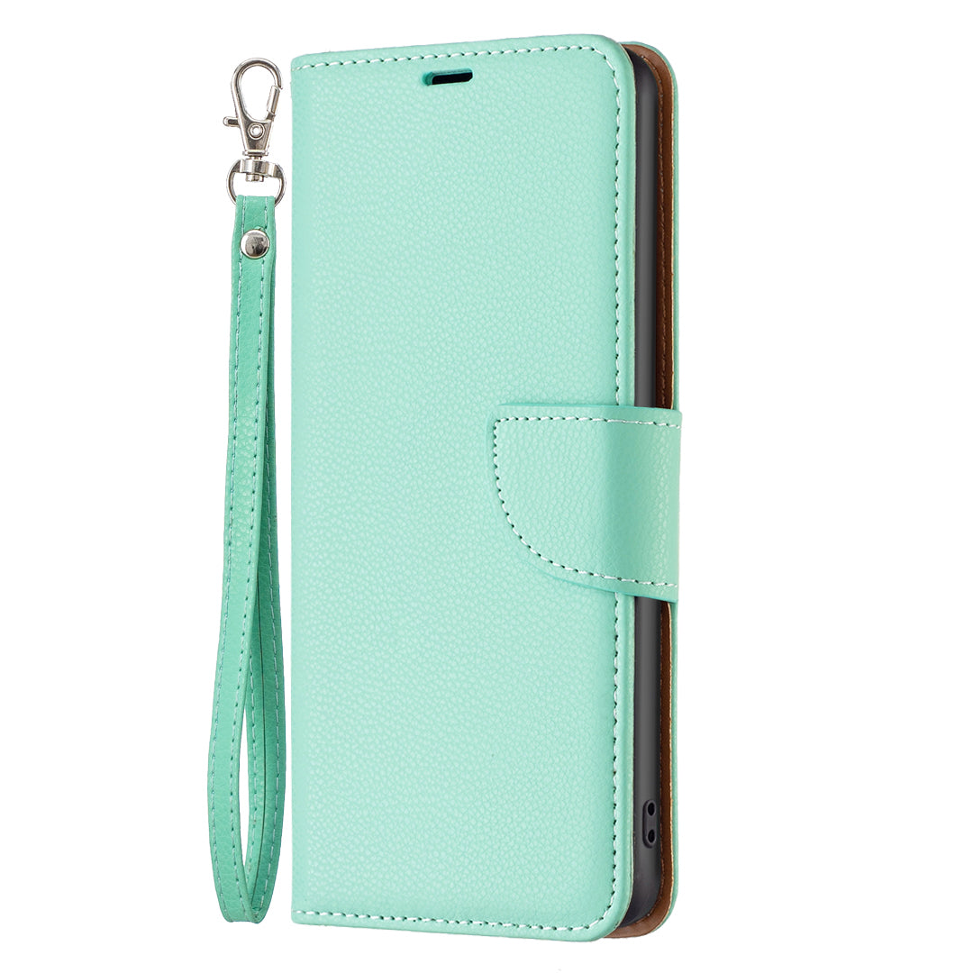 For Xiaomi Redmi Note 13 5G Phone Case Wallet PU Leather Litchi Texture Protective Cover - Green