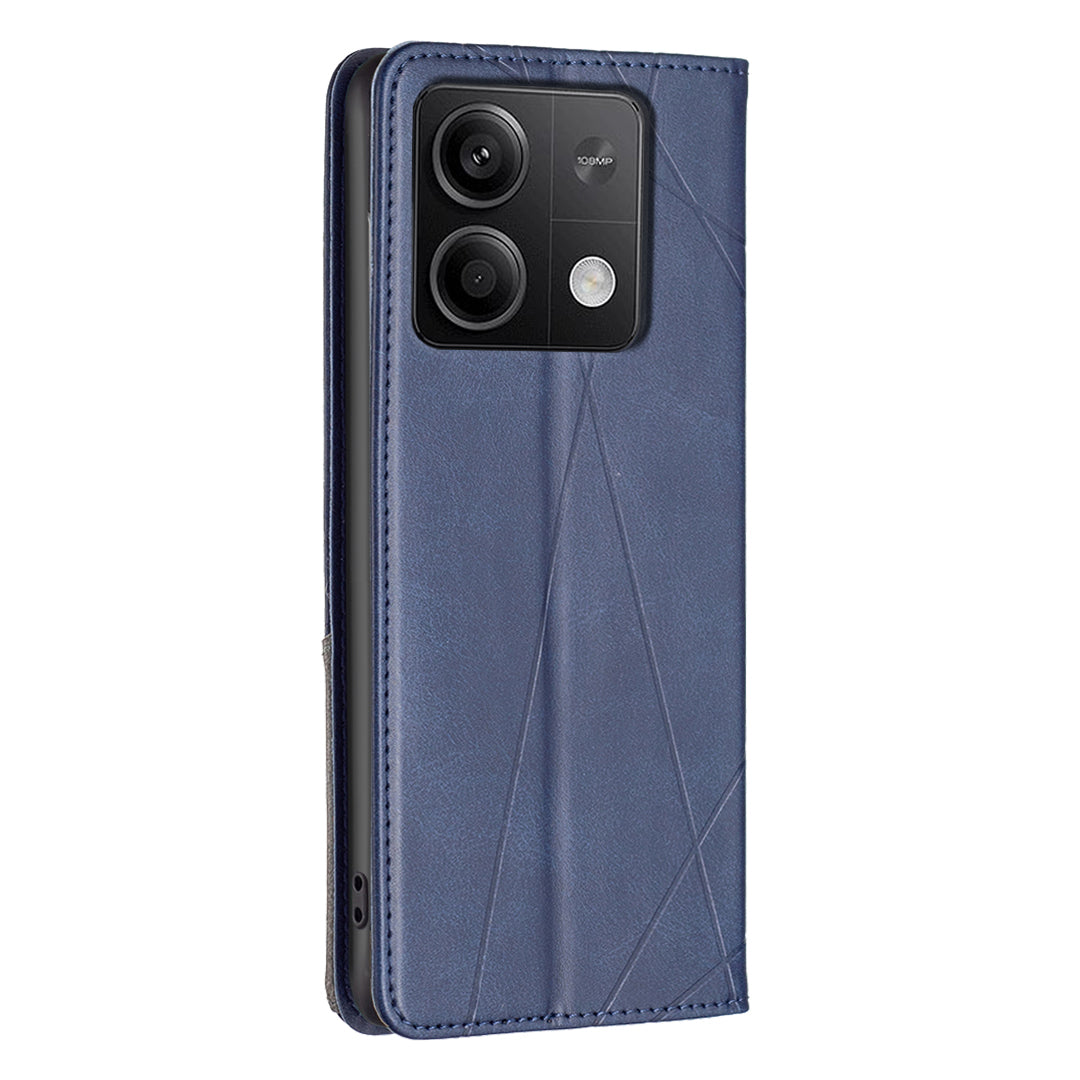 For Xiaomi Redmi Note 13 5G PU Leather Phone Case 2 Card Holders Magnetic Closure - Blue