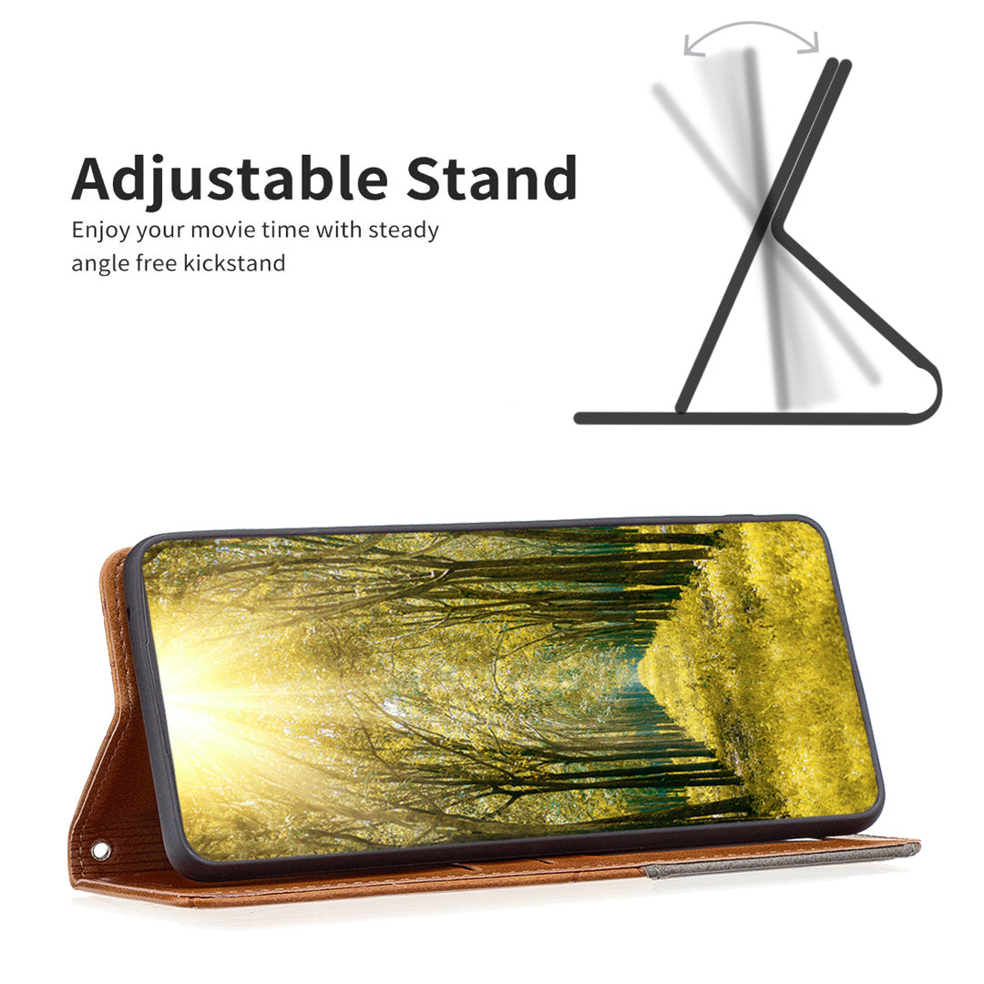 For Xiaomi Redmi Note 13 5G PU Leather Phone Case 2 Card Holders Magnetic Closure - Yellow