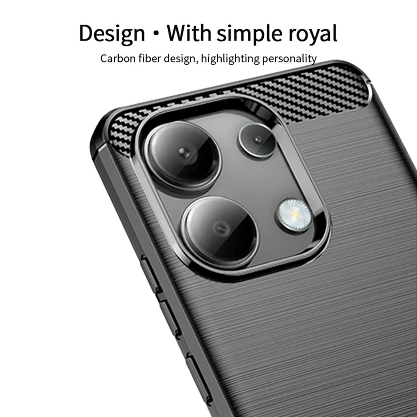 MOFI JK TPU Series-1 For Xiaomi Redmi Note 13 4G TPU Phone Case Carbon Fiber Texture - Red