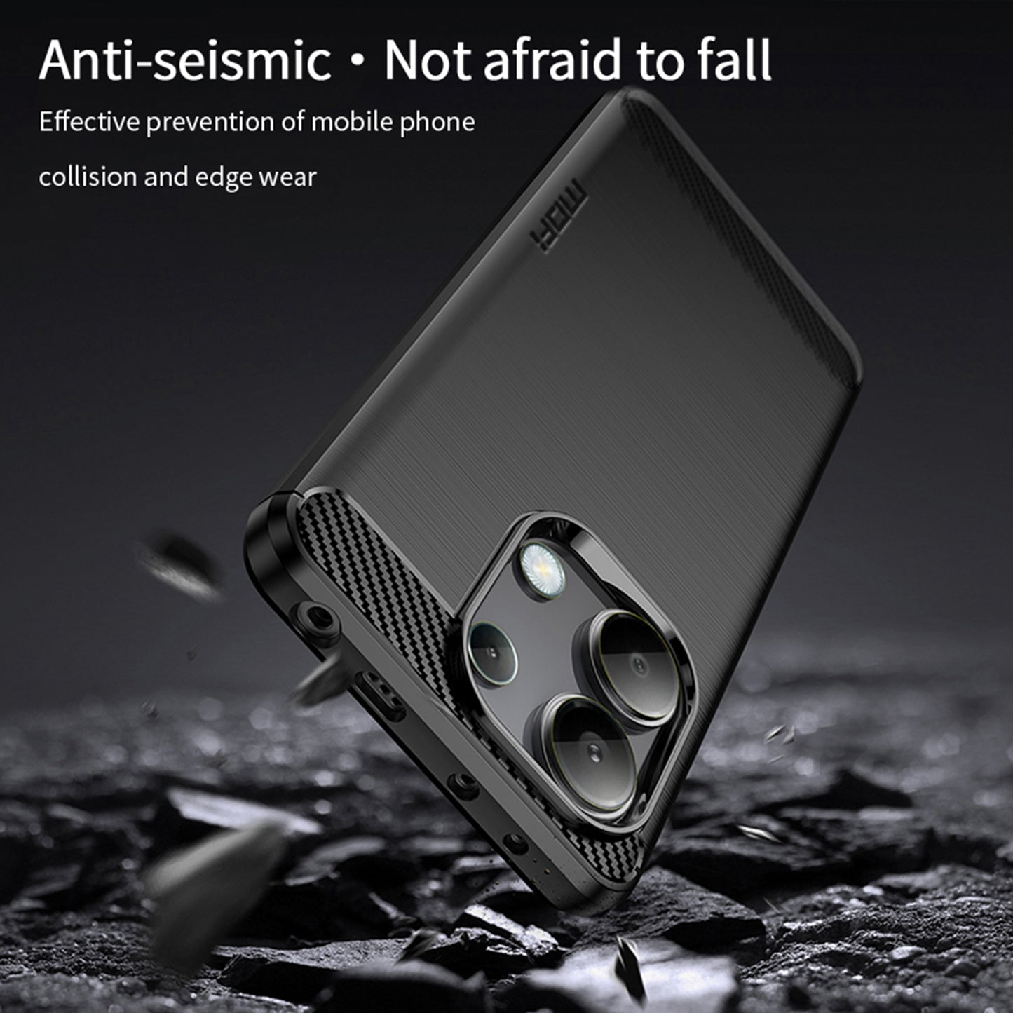 MOFI JK TPU Series-1 For Xiaomi Redmi Note 13 4G TPU Phone Case Carbon Fiber Texture - Red