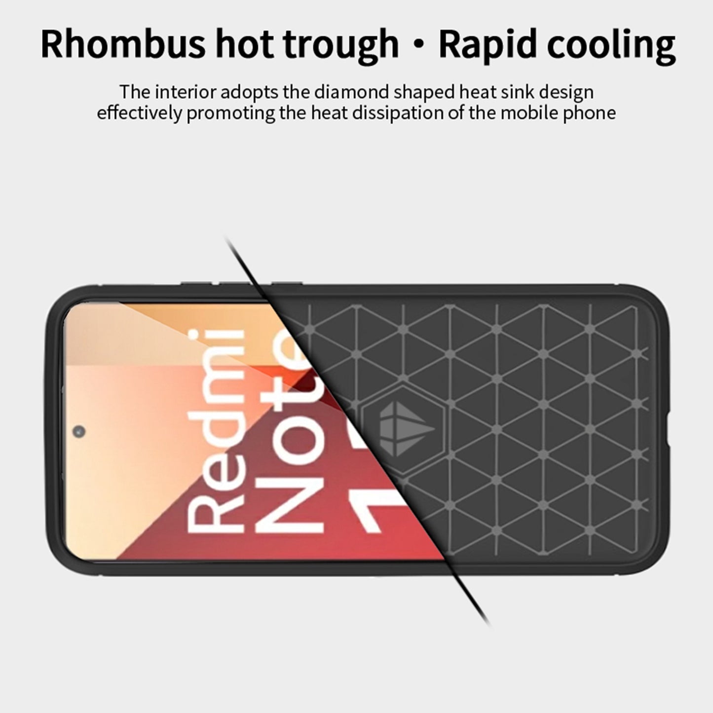 MOFI JK TPU Series-1 For Xiaomi Redmi Note 13 4G TPU Phone Case Carbon Fiber Texture - Red