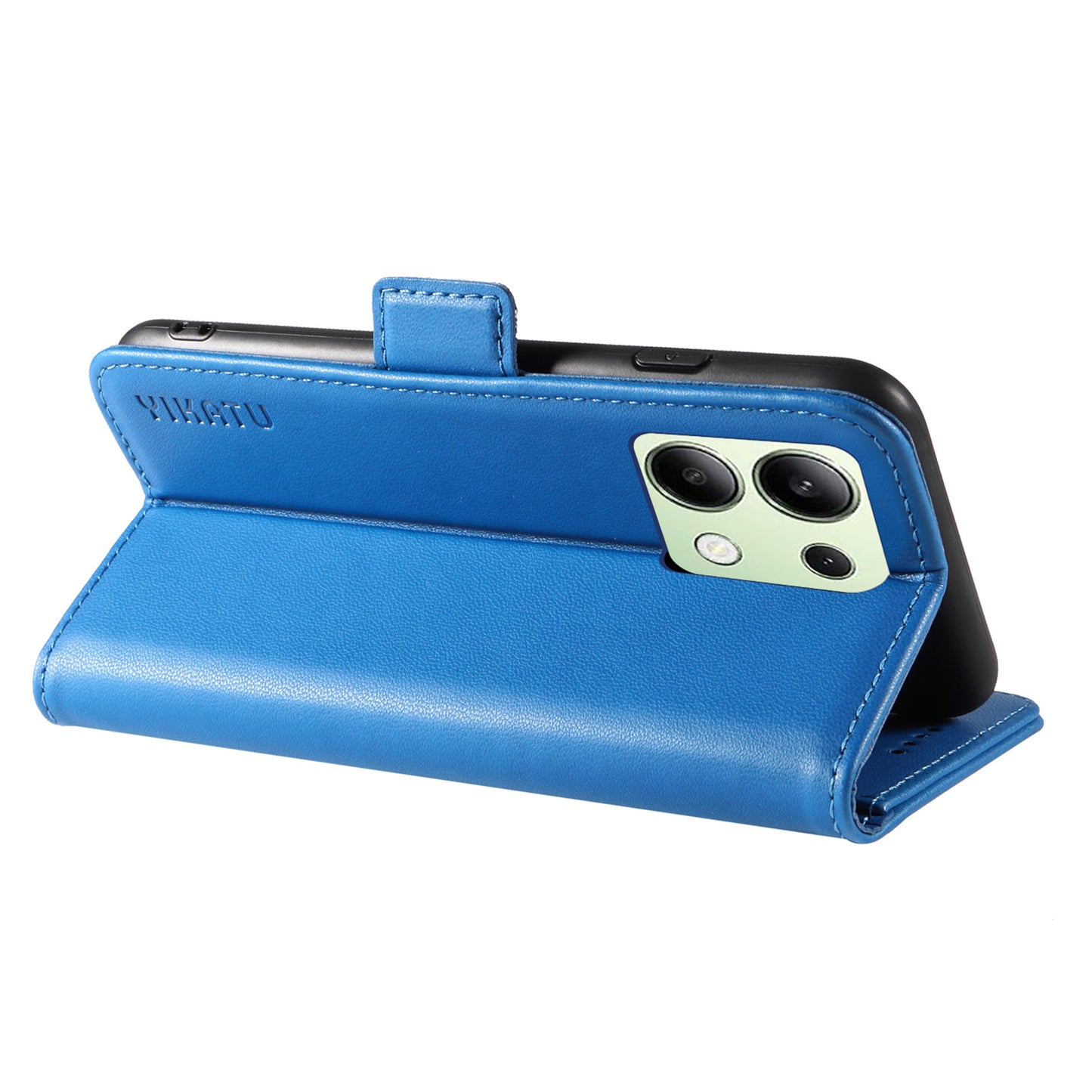 YIKATU YK-003 For Xiaomi Redmi Note 13 4G Leather Wallet Case Side Magnetic Clasp - Sky Blue
