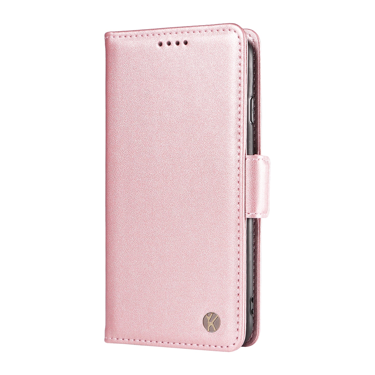 YIKATU YK-003 For Xiaomi Redmi Note 13 4G Leather Wallet Case Side Magnetic Clasp - Rose Gold