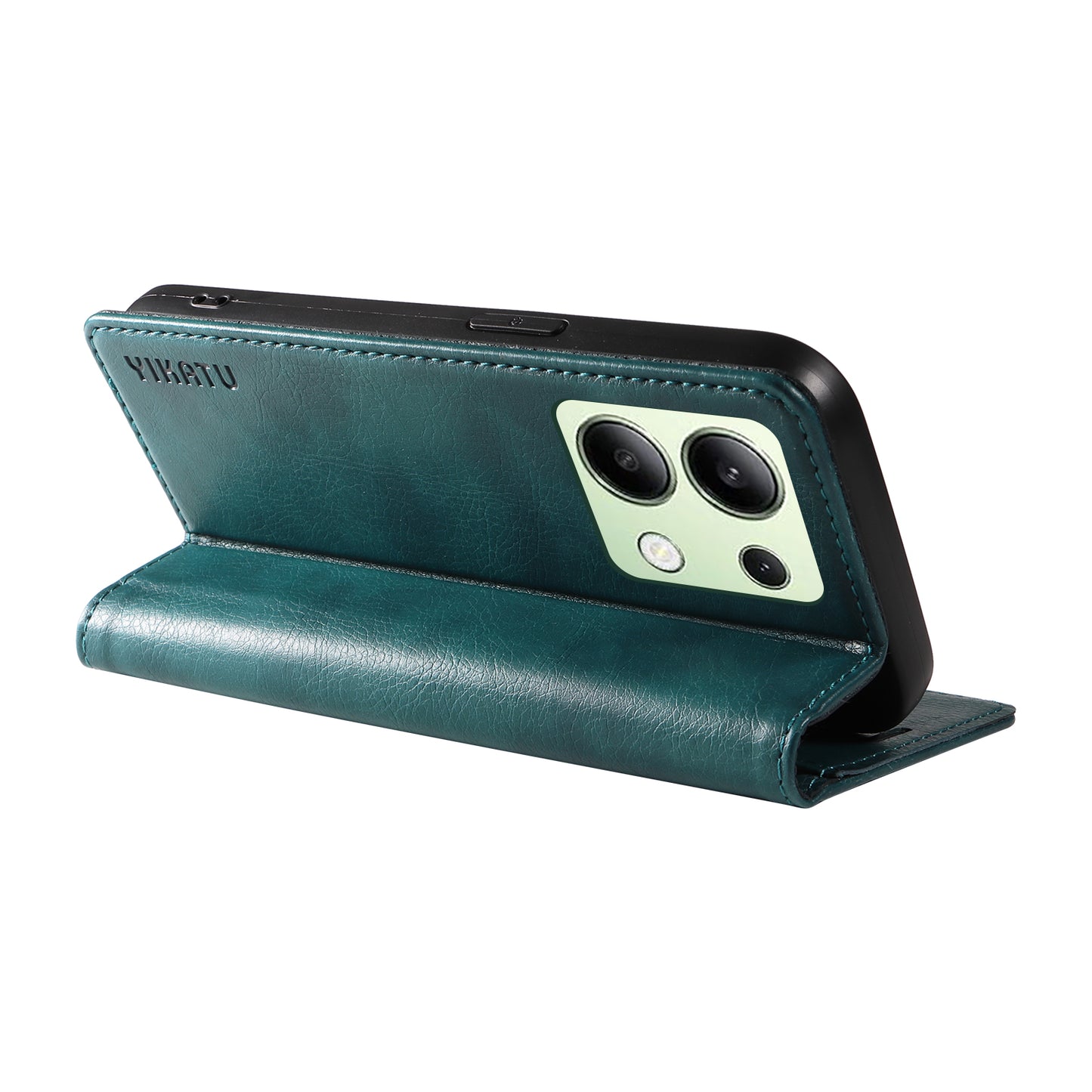 YIKATU YK-006 For Xiaomi Redmi Note 13 4G Leather Case Magnetic Closing Litchi Texture - Blue