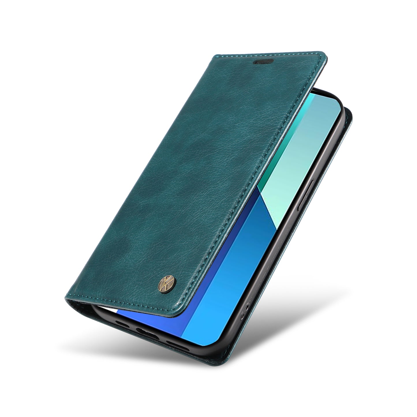 YIKATU YK-006 For Xiaomi Redmi Note 13 4G Leather Case Magnetic Closing Litchi Texture - Blue