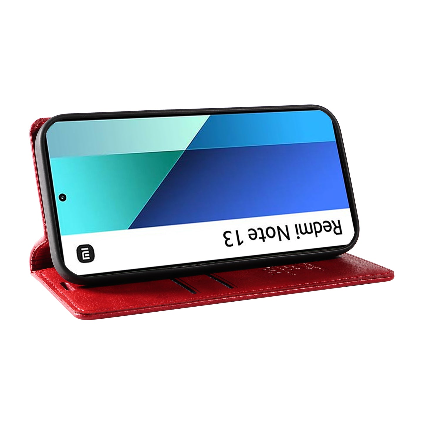 YIKATU YK-006 For Xiaomi Redmi Note 13 4G Leather Case Magnetic Closing Litchi Texture - Red