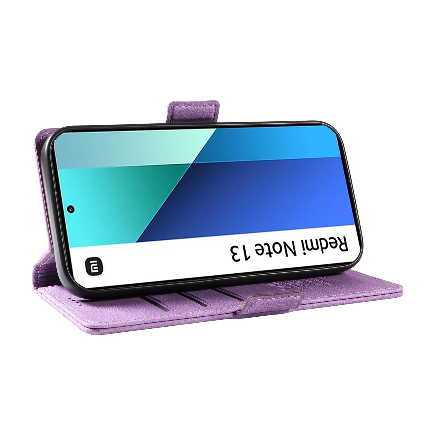 YIKATU YK-005 For Xiaomi Redmi Note 13 4G Wallet Cover Skin-touch Leather Phone Case - Purple