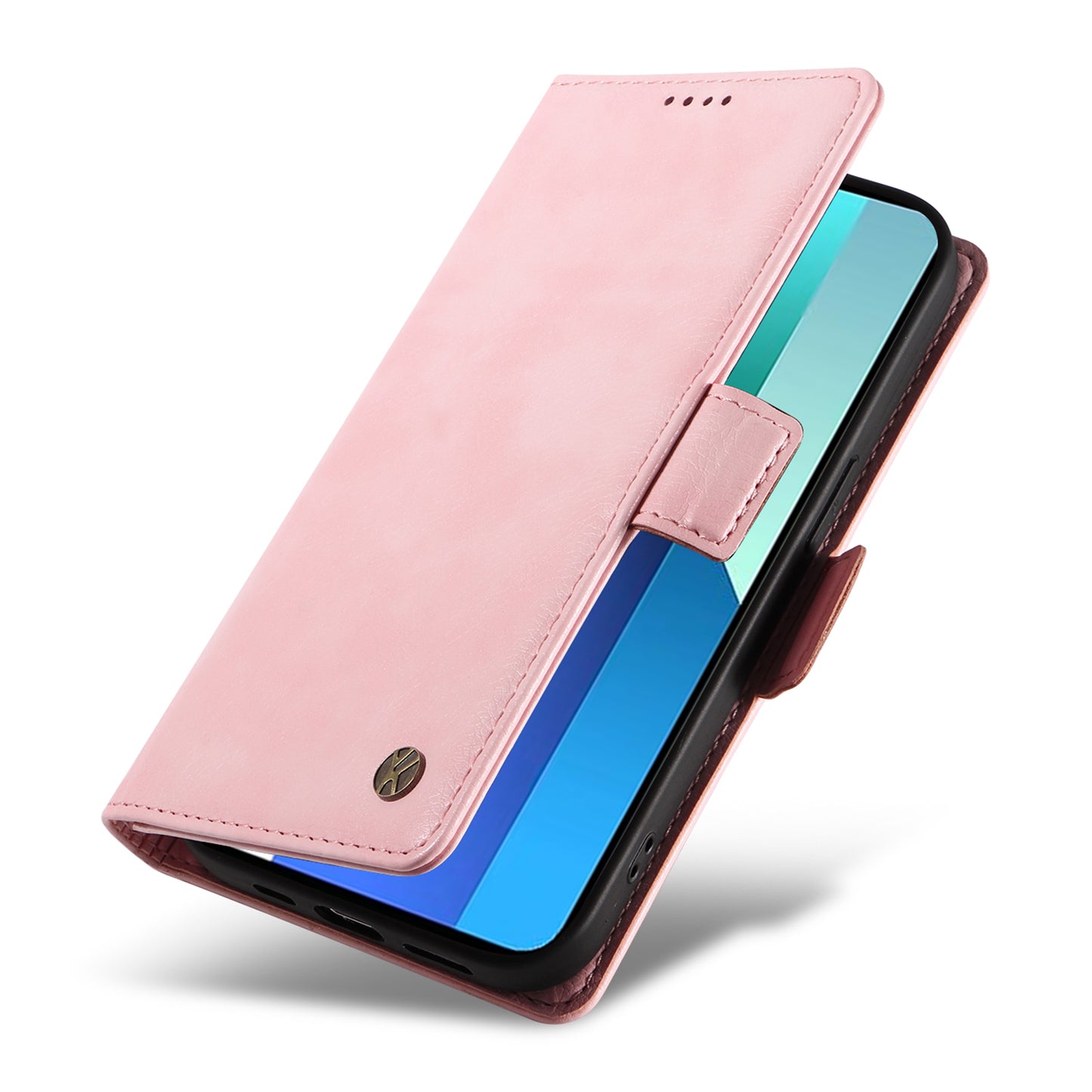 YIKATU YK-007 For Xiaomi Redmi Note 13 4G Leather Case Litchi Texture Cover Phone Wallet - Pink