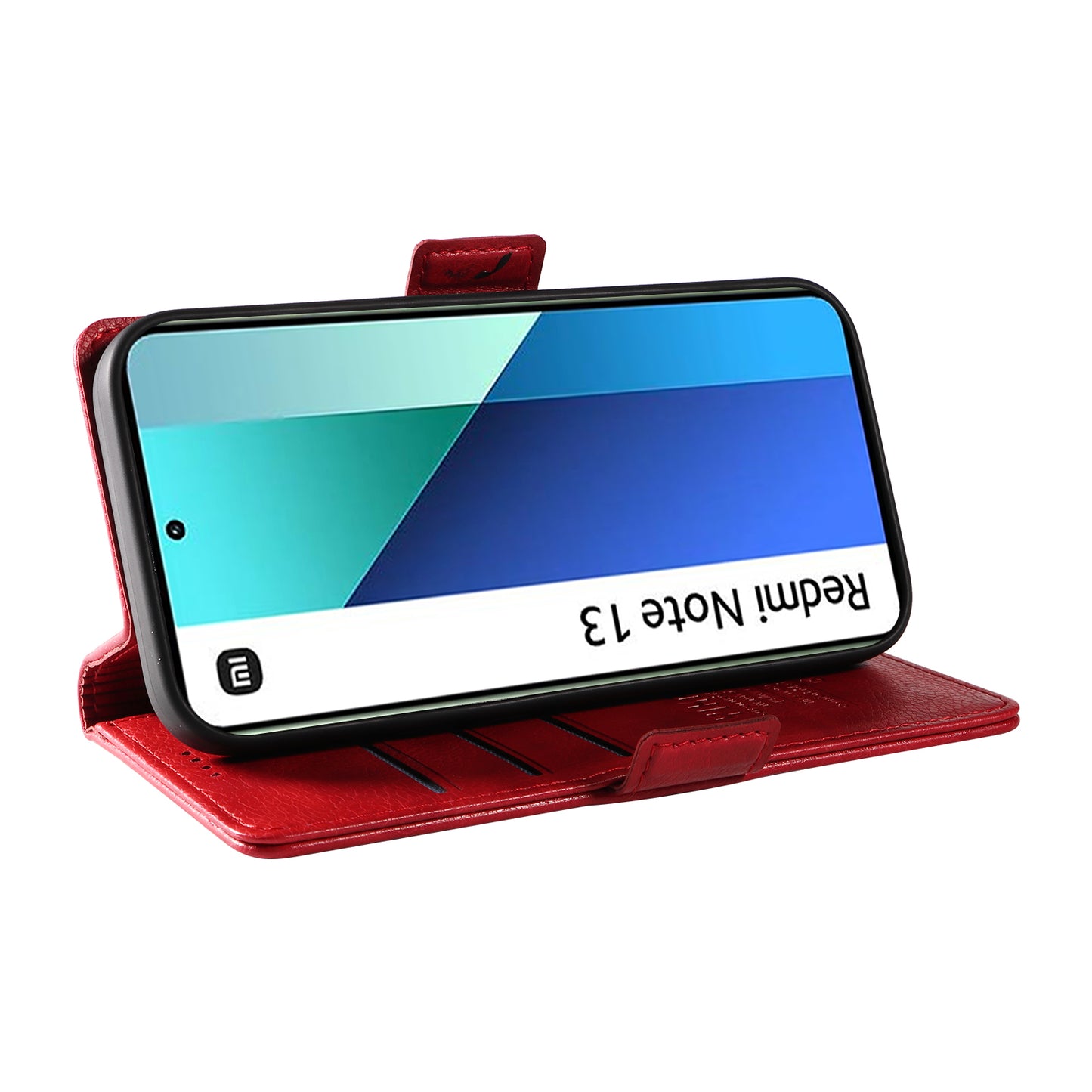 YIKATU YK-007 For Xiaomi Redmi Note 13 4G Leather Case Litchi Texture Cover Phone Wallet - Red