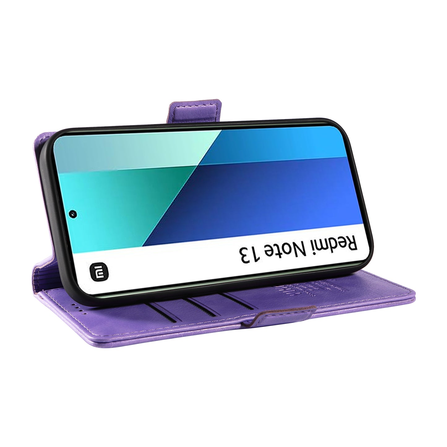 YIKATU YK-007 For Xiaomi Redmi Note 13 4G Leather Case Litchi Texture Cover Phone Wallet - Purple