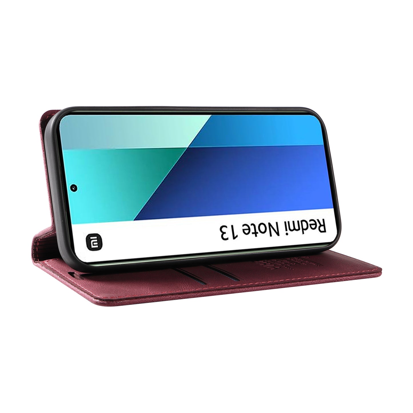 YIKATU YK-004 For Xiaomi Redmi Note 13 4G Leather Case Wallet Magnetic Closing - Wine Red