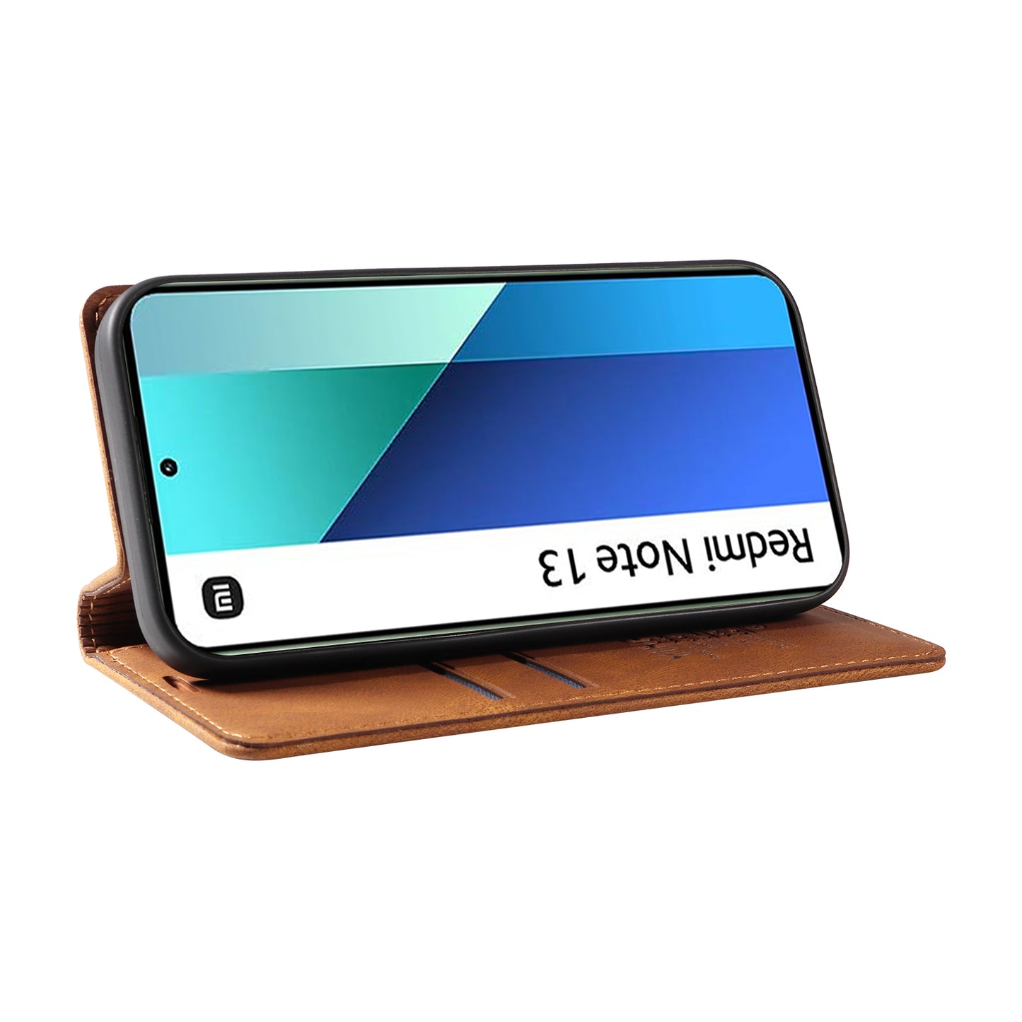 YIKATU YK-004 For Xiaomi Redmi Note 13 4G Leather Case Wallet Magnetic Closing - Brown