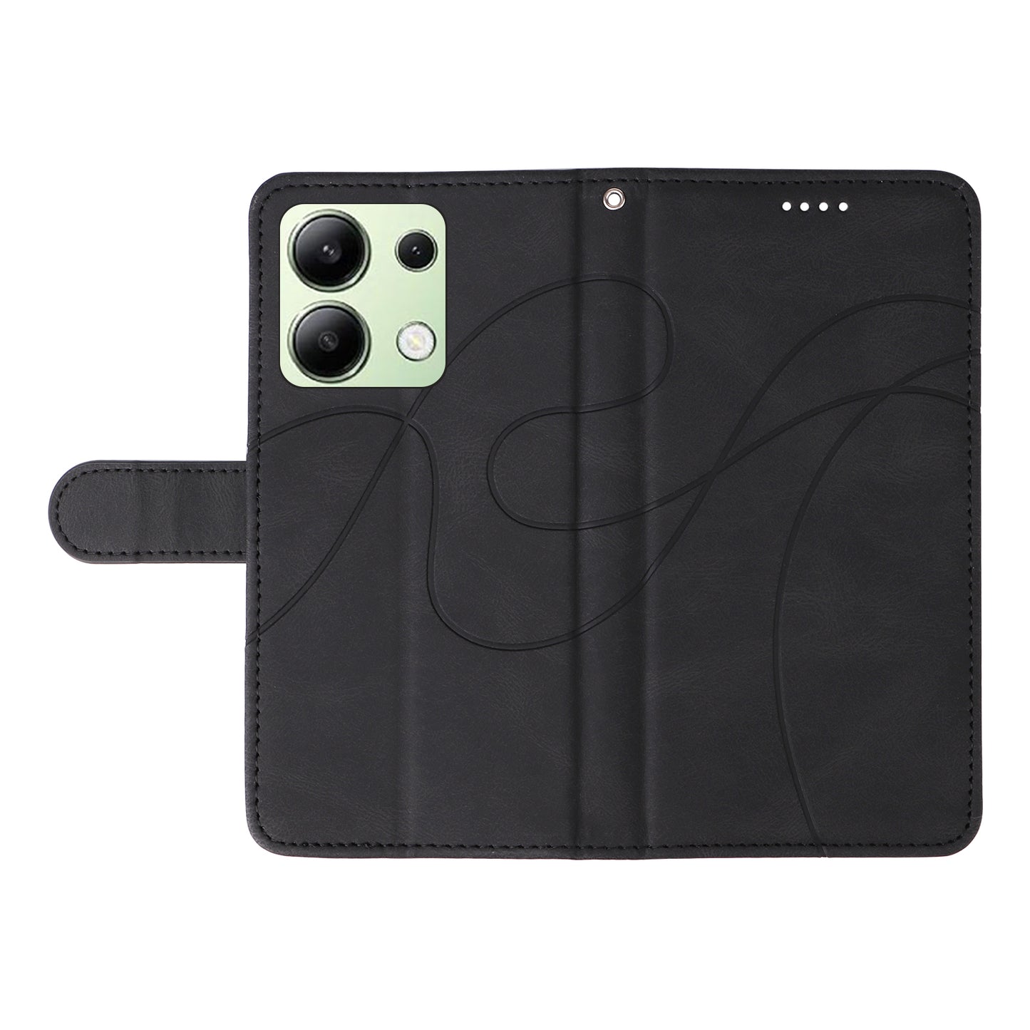 For Xiaomi Redmi Note 13 4G Case Leather Phone Cover with Wallet Card Slots - Black