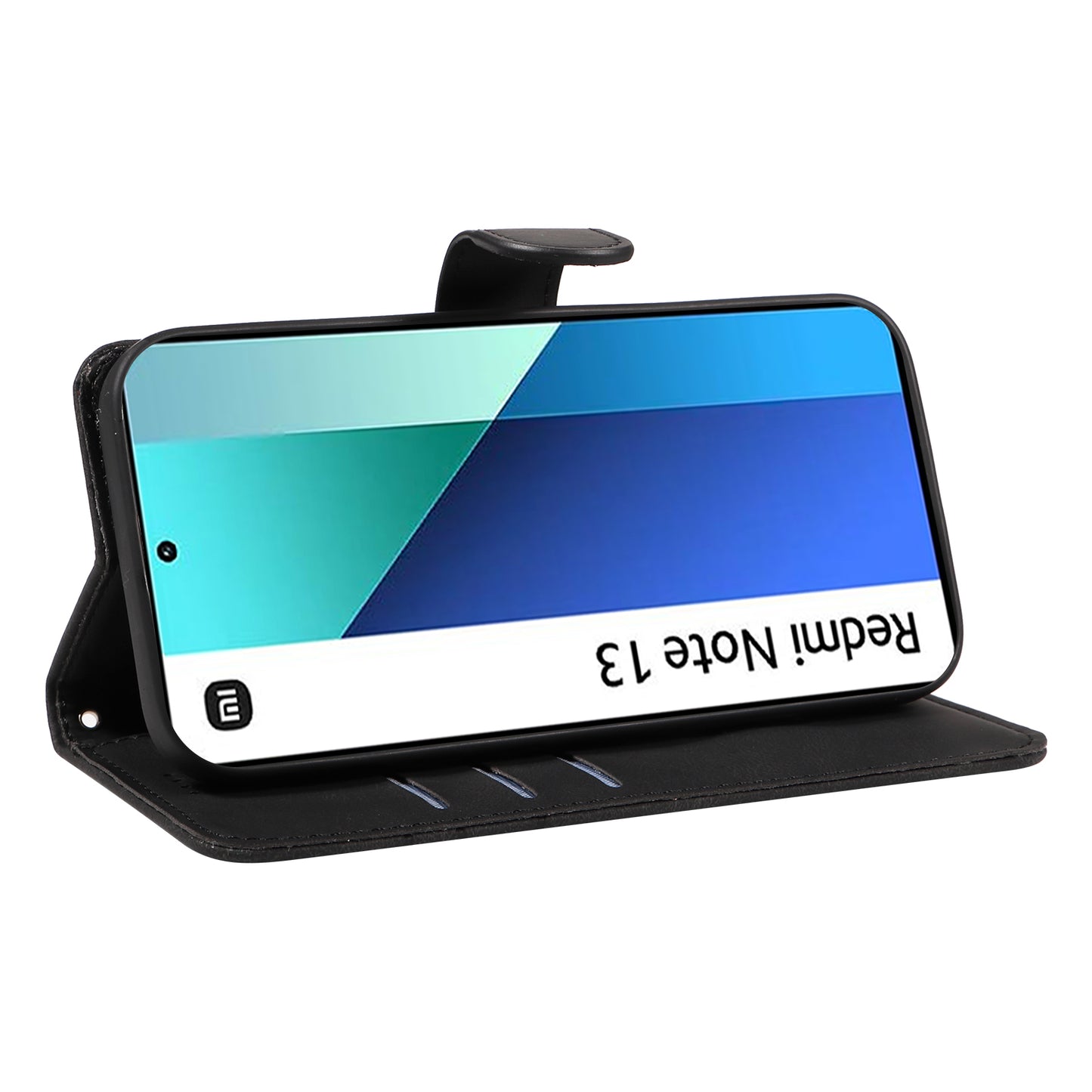 For Xiaomi Redmi Note 13 4G Case Leather Phone Cover with Wallet Card Slots - Black