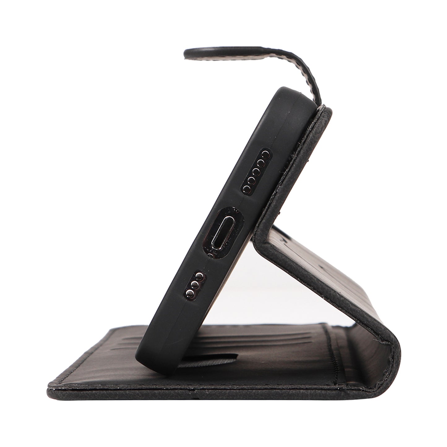 For Xiaomi Redmi Note 13 4G Case Leather Phone Cover with Wallet Card Slots - Black