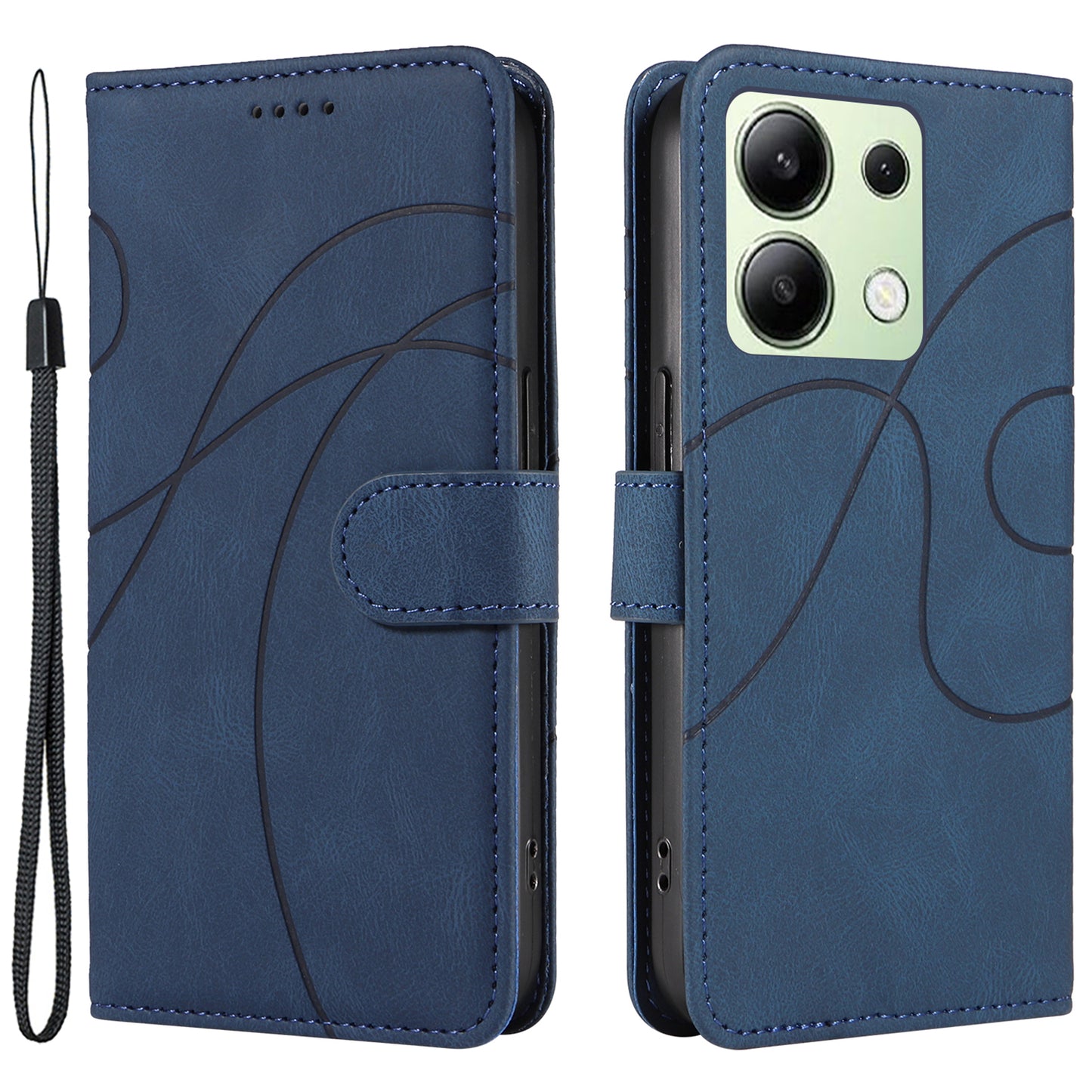 For Xiaomi Redmi Note 13 4G Case Leather Phone Cover with Wallet Card Slots - Blue