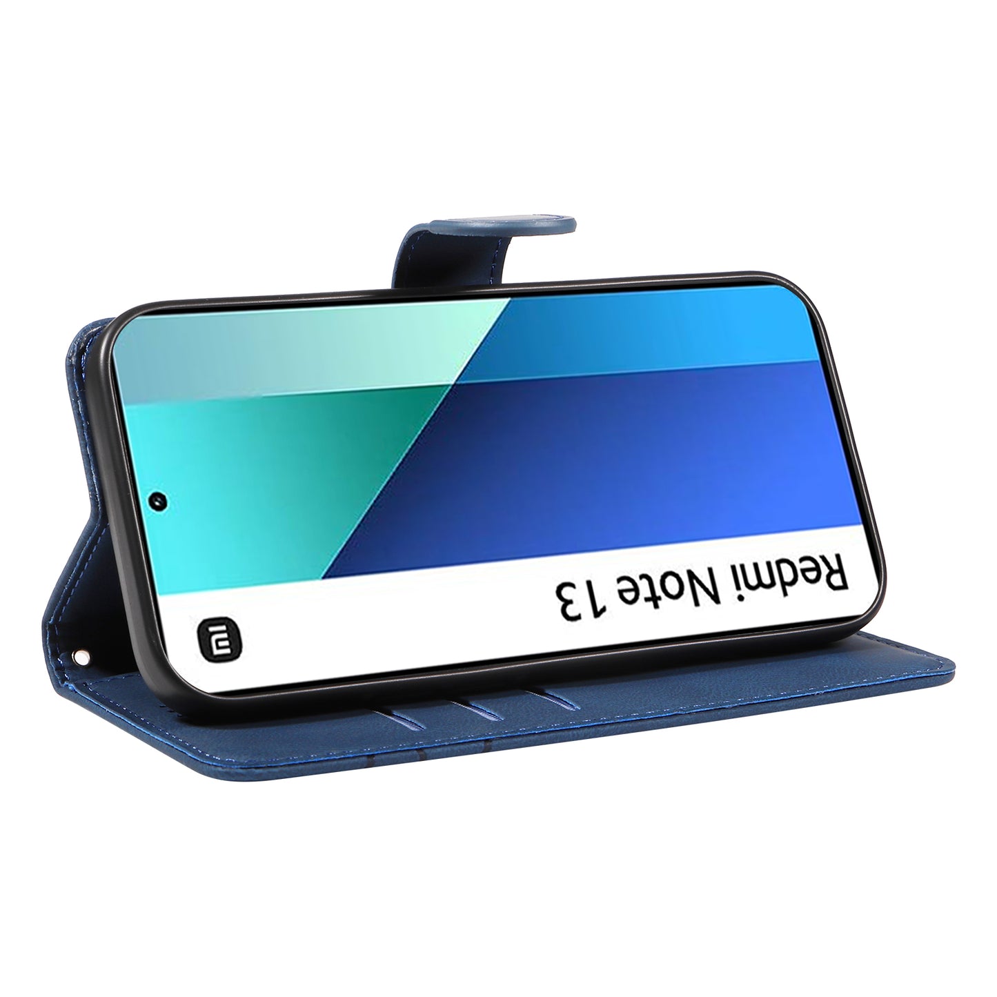 For Xiaomi Redmi Note 13 4G Case Leather Phone Cover with Wallet Card Slots - Blue