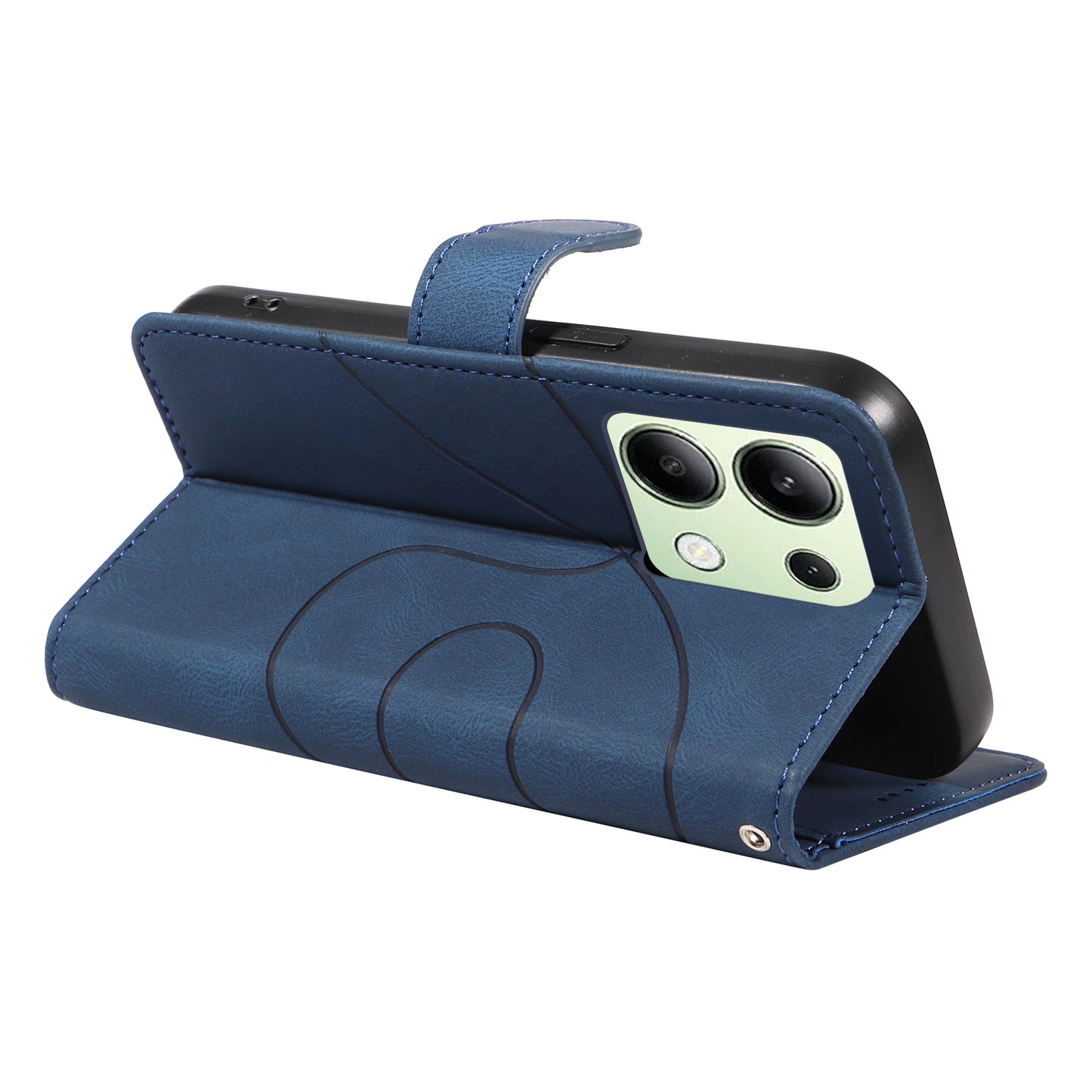 For Xiaomi Redmi Note 13 4G Case Leather Phone Cover with Wallet Card Slots - Blue