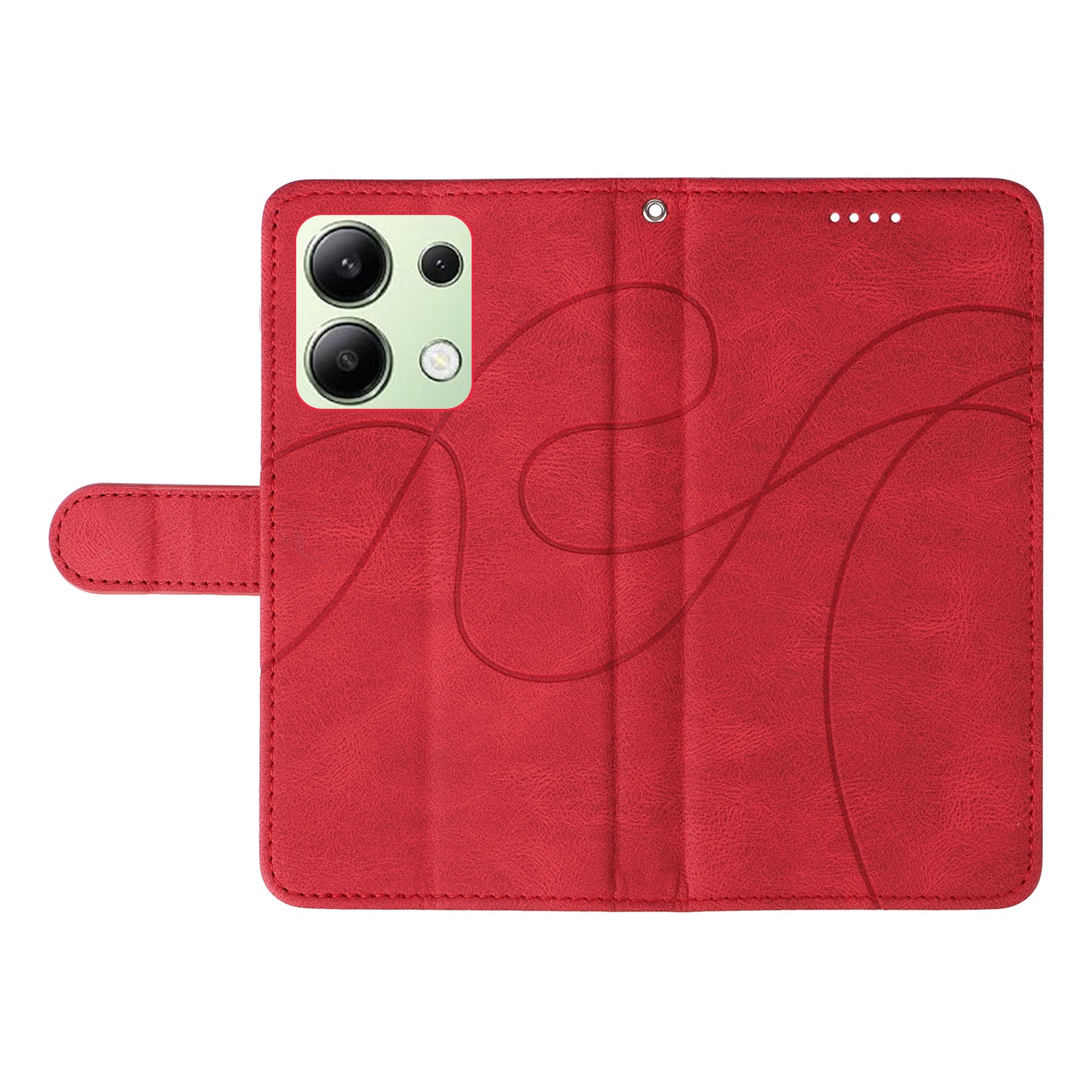 For Xiaomi Redmi Note 13 4G Case Leather Phone Cover with Wallet Card Slots - Red