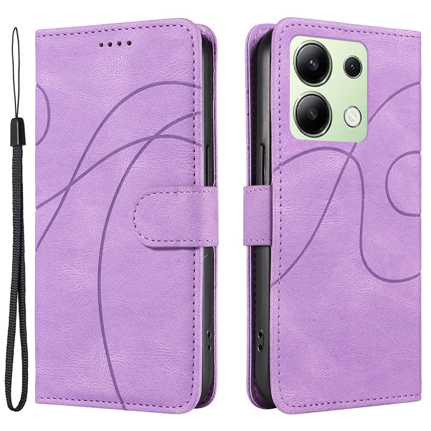 For Xiaomi Redmi Note 13 4G Case Leather Phone Cover with Wallet Card Slots - Light Purple