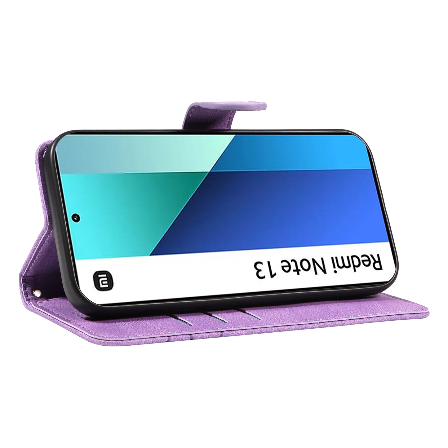 For Xiaomi Redmi Note 13 4G Case Leather Phone Cover with Wallet Card Slots - Light Purple
