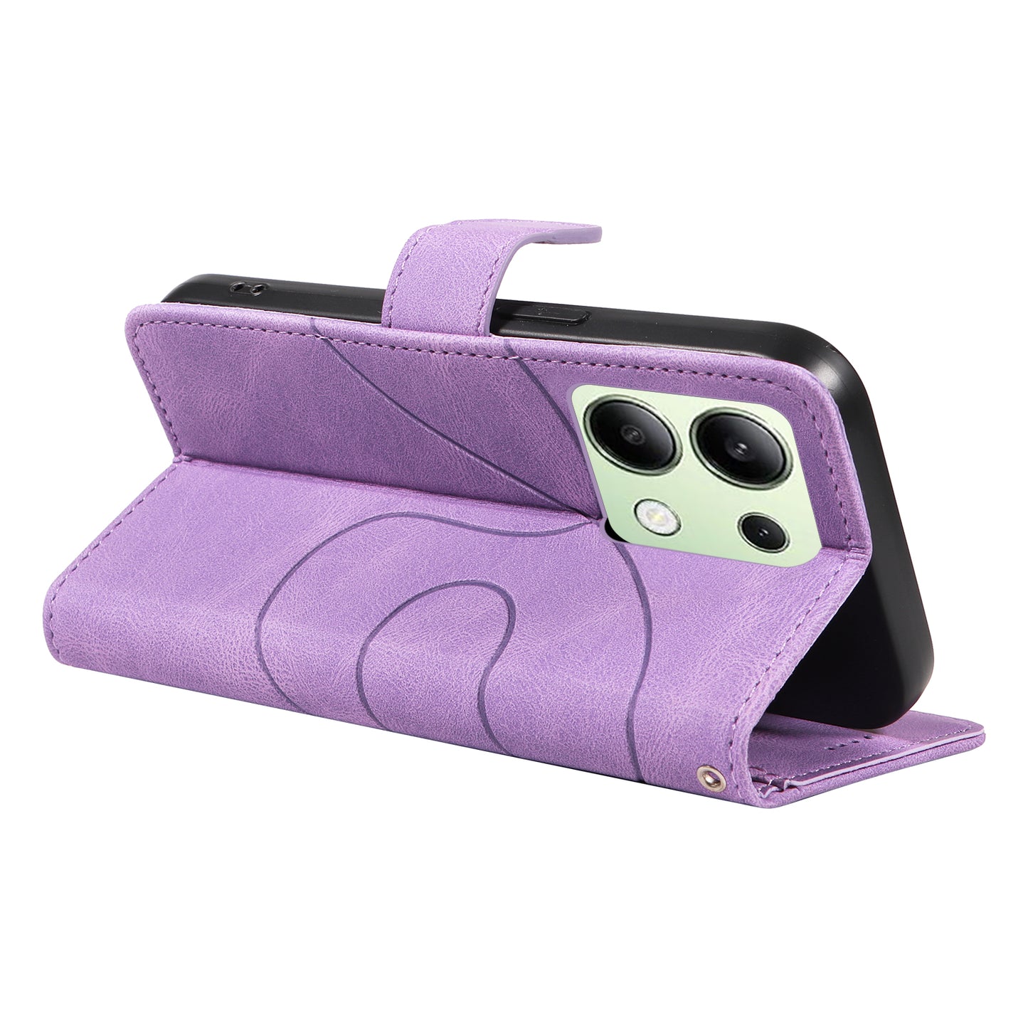 For Xiaomi Redmi Note 13 4G Case Leather Phone Cover with Wallet Card Slots - Light Purple