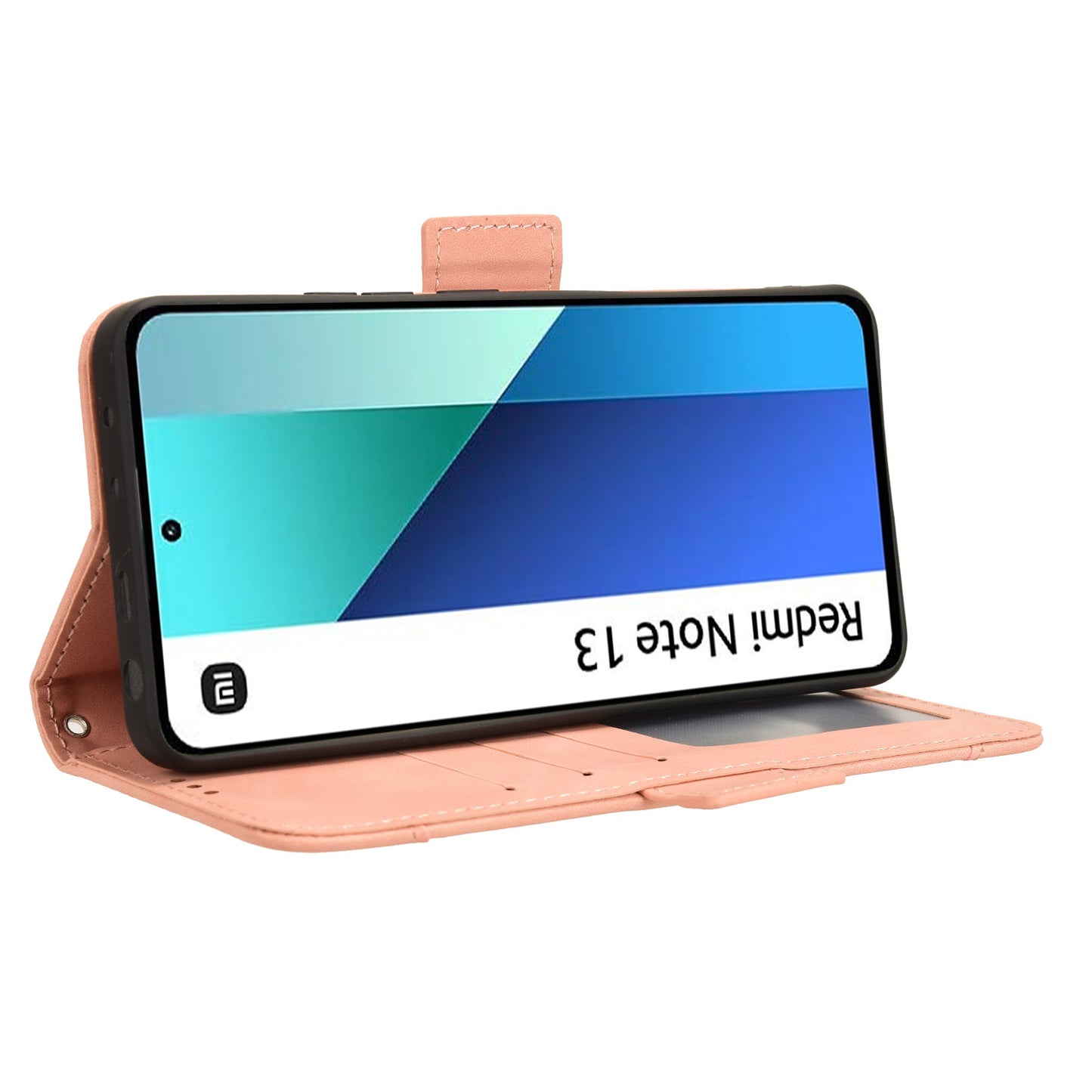 For Xiaomi Redmi Note 13 4G Leather Case Phone Cover with Multi Card Slots - Pink
